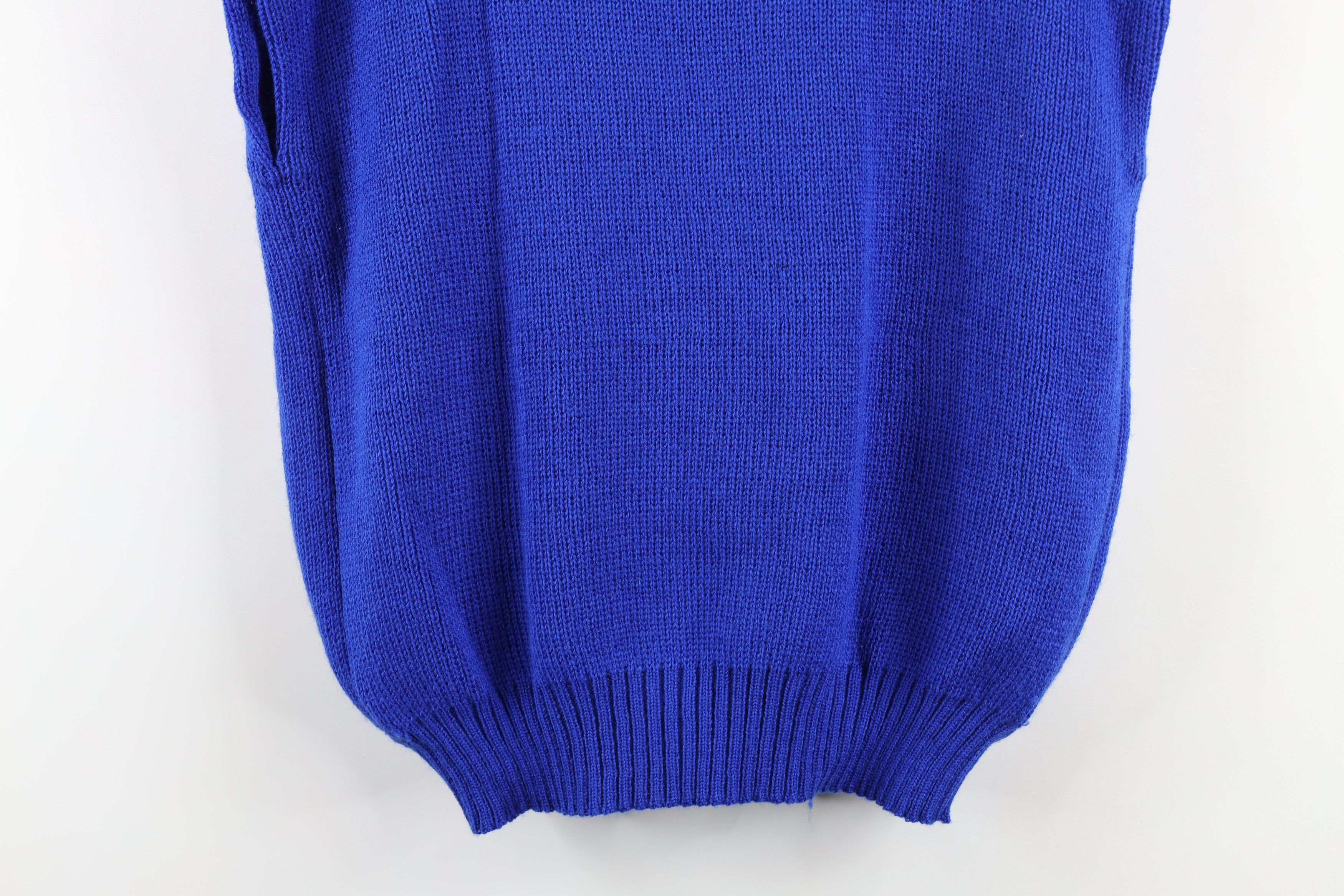 Vintage Vintage 90s Mid Mod Pleated Knit Sweater Vest Royal Blue Size M / US 6-8 / IT 42-44 - 8 Thumbnail
