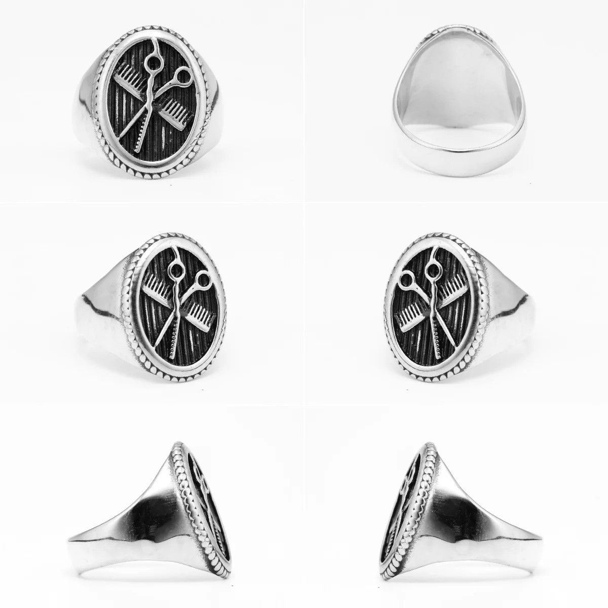 Jewelry Barber Shop Ring Streetwear Jewelry Fashion Gift Size ONE SIZE - 5 Thumbnail