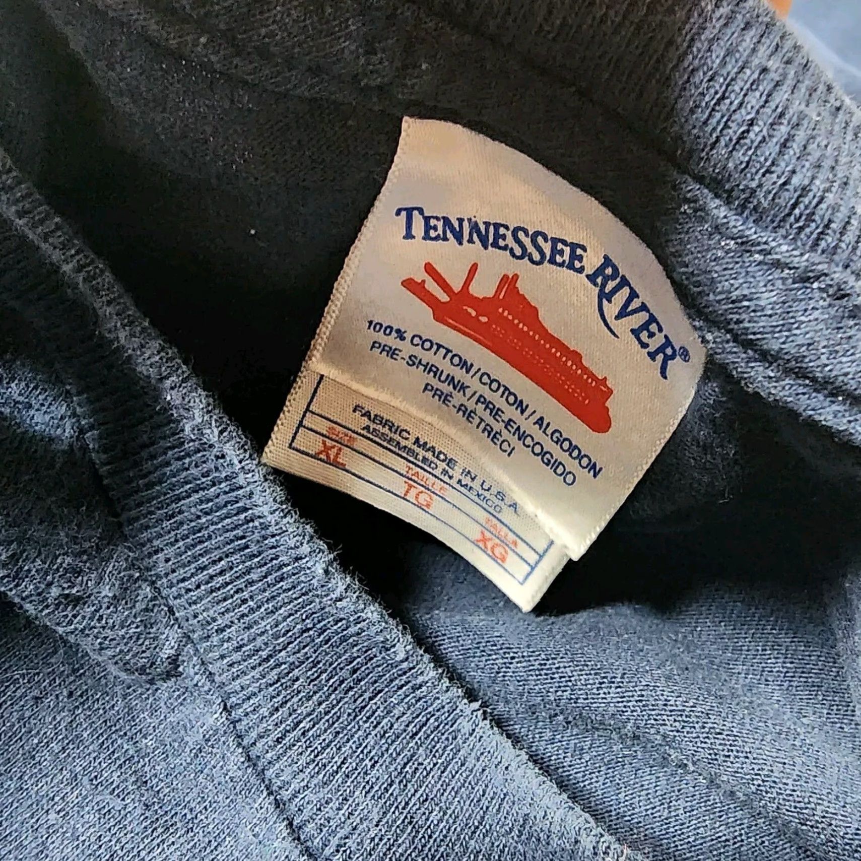 Vintage VINTAGE Tennessee River Baseball T Shirt Men's XL Blue Cotton Crew Neck Short Sleeve Distressed USA Sports Classic T-Shirt Size US XL / EU 56 / 4 - 4 Thumbnail