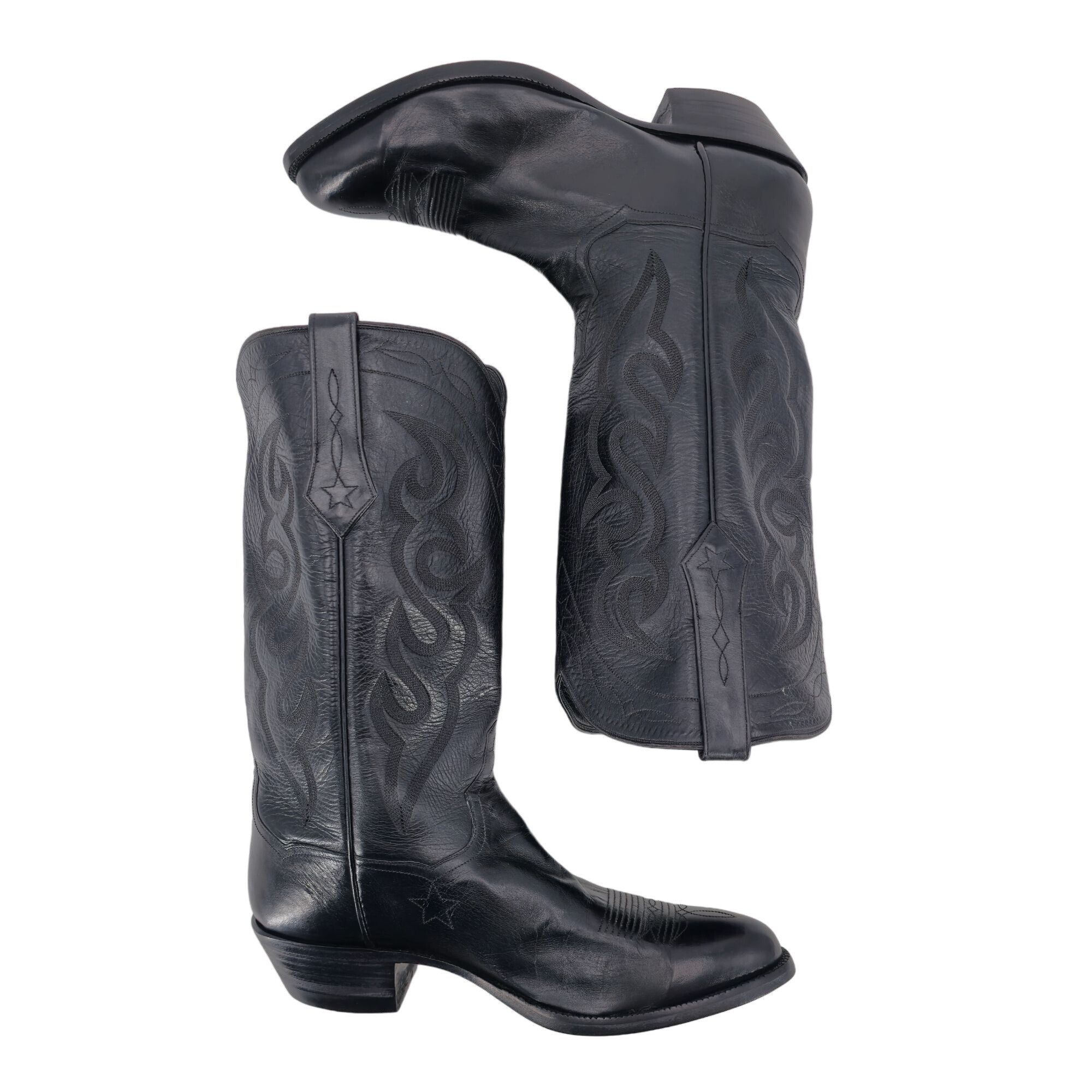 Other J.B. Hill Mens 10EE Wide Black Leather Cowboy Western Boots Size US 10 / EU 43 - 7 Thumbnail
