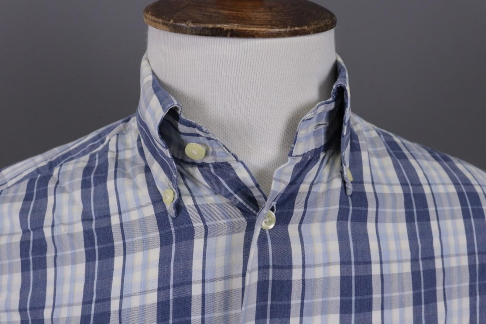 Designer Burberry London Blue Check Button Down Shirt Size 39 Size US M / EU 48-50 / 2 - 4 Thumbnail