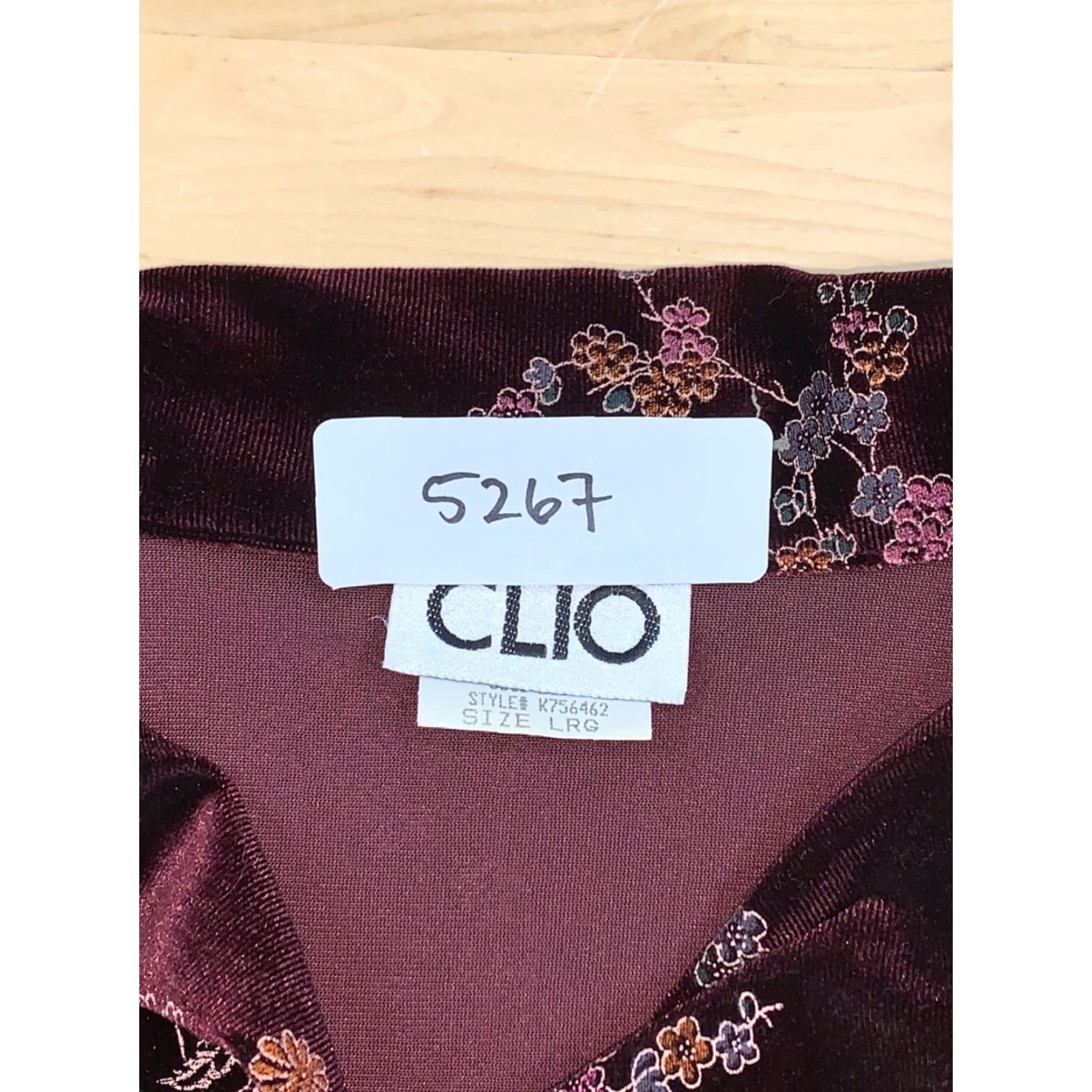 Vintage VINTAGE CLIO Womens Floral Button Up Long Sleeve Shirt Top Maroon L USA #5267 Size L / US 10 / IT 46 - 3 Thumbnail