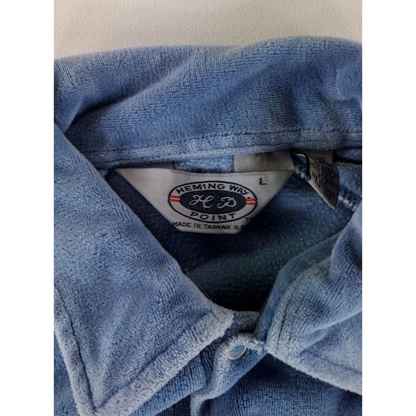 Vintage VINTAGE Heming Way Point Sweatshirt Velour Polo Collar Pullover Blue Mens L 70s 80s Size US L / EU 52-54 / 3 - 2 Thumbnail