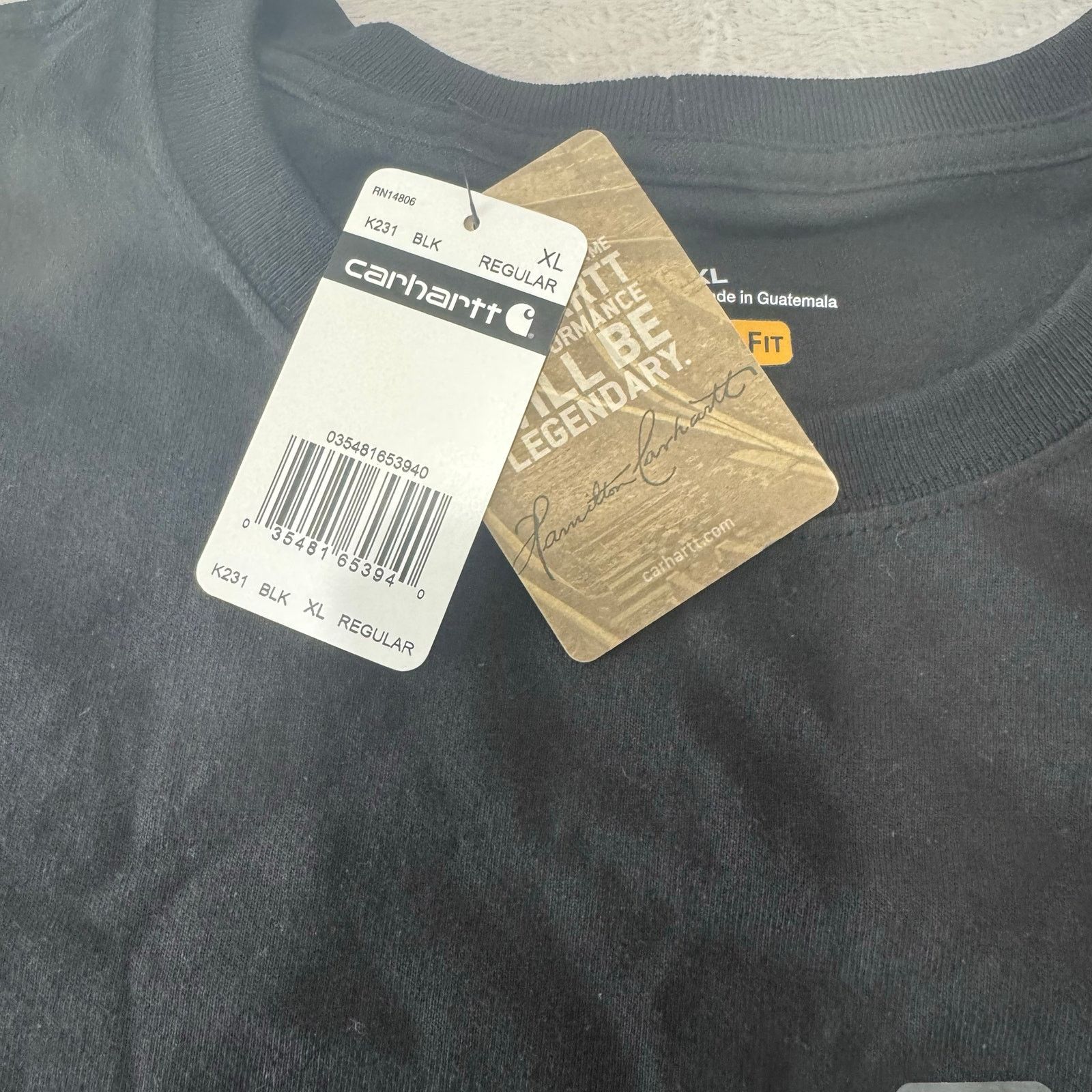 Carhartt NWT Carhartt Original Fit Long Sleeve Logo T-Shirt XL Black Size US XL / EU 56 / 4 - 4 Thumbnail