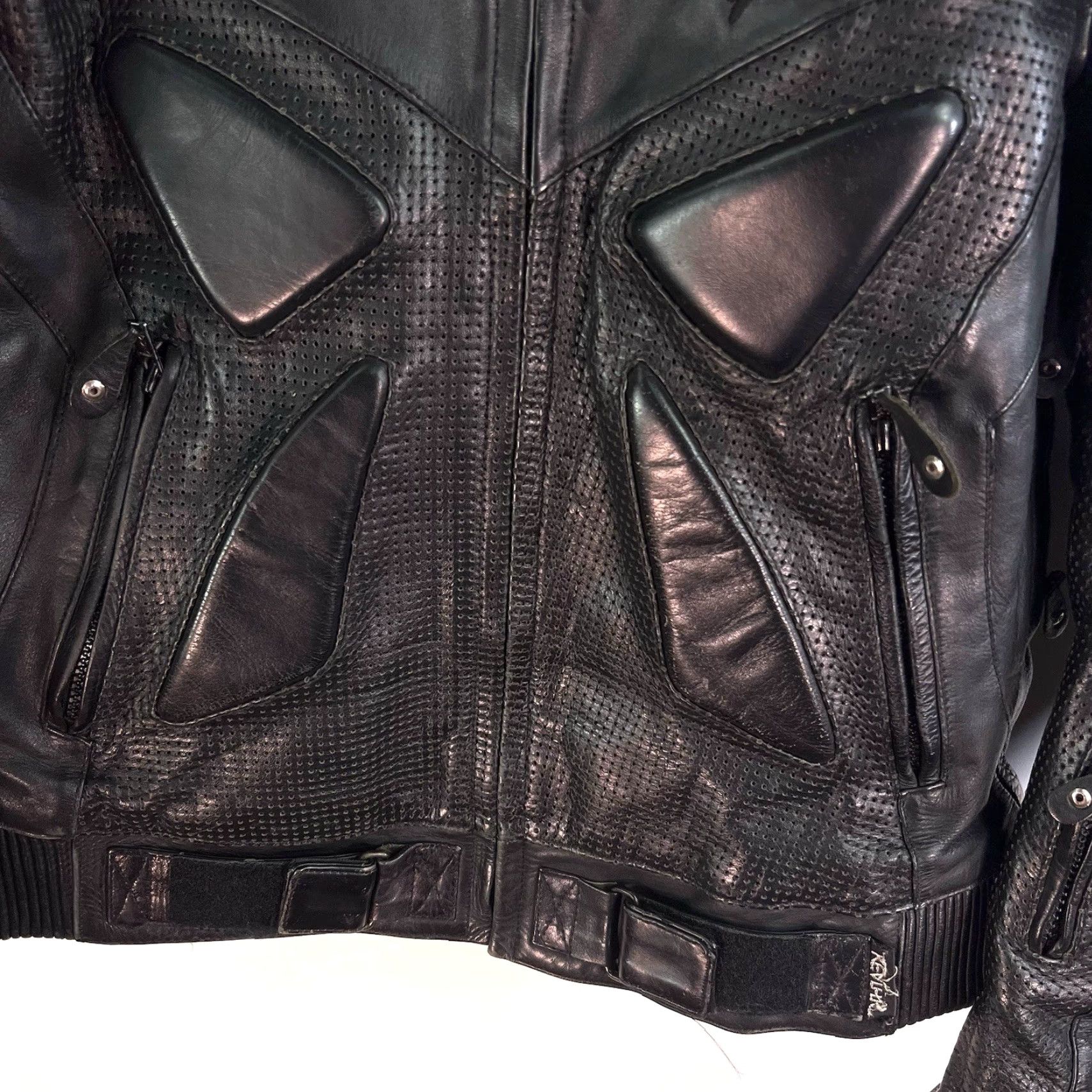 Vintage VINTAGE Xpert Motorcycle Jacket Black Leather Padded 42 Men Sportswear Normal Fit Mid-Length Band Collar Jacket/Moto Size US XS / EU 42 / 0 - 4 Thumbnail