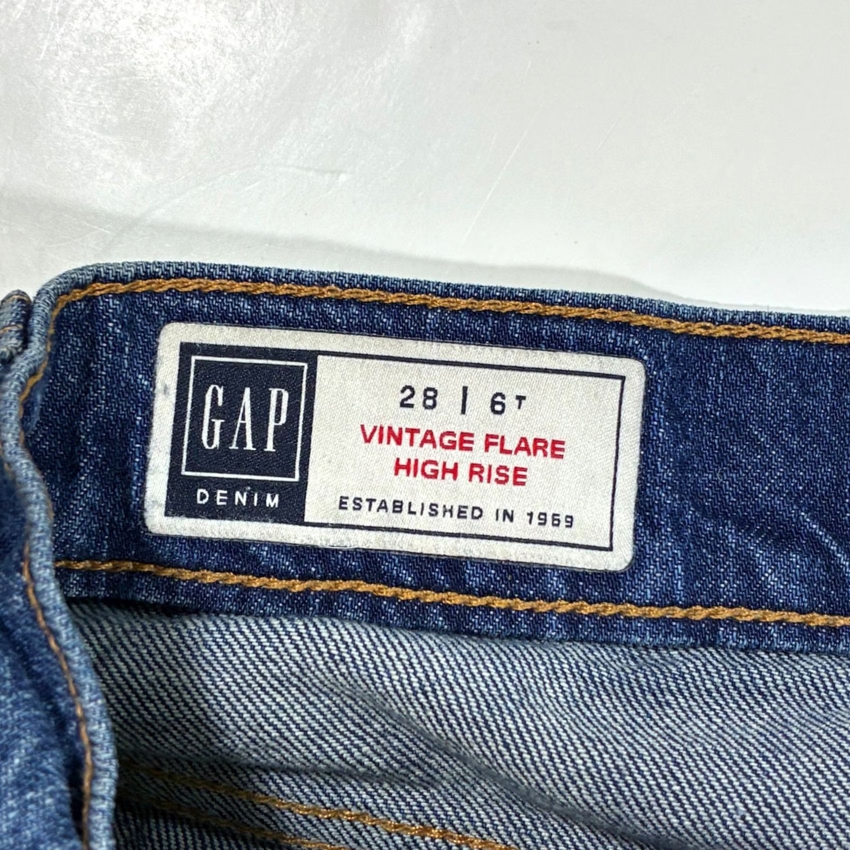 Gap VINTAGE GAP Jeans Woman Flare High Rise Width 28 Blue Denim Pants Distressed Pockets Zipper Button Modern Classics Mens? Size 28" / US 6 / IT 42 - 5 Thumbnail