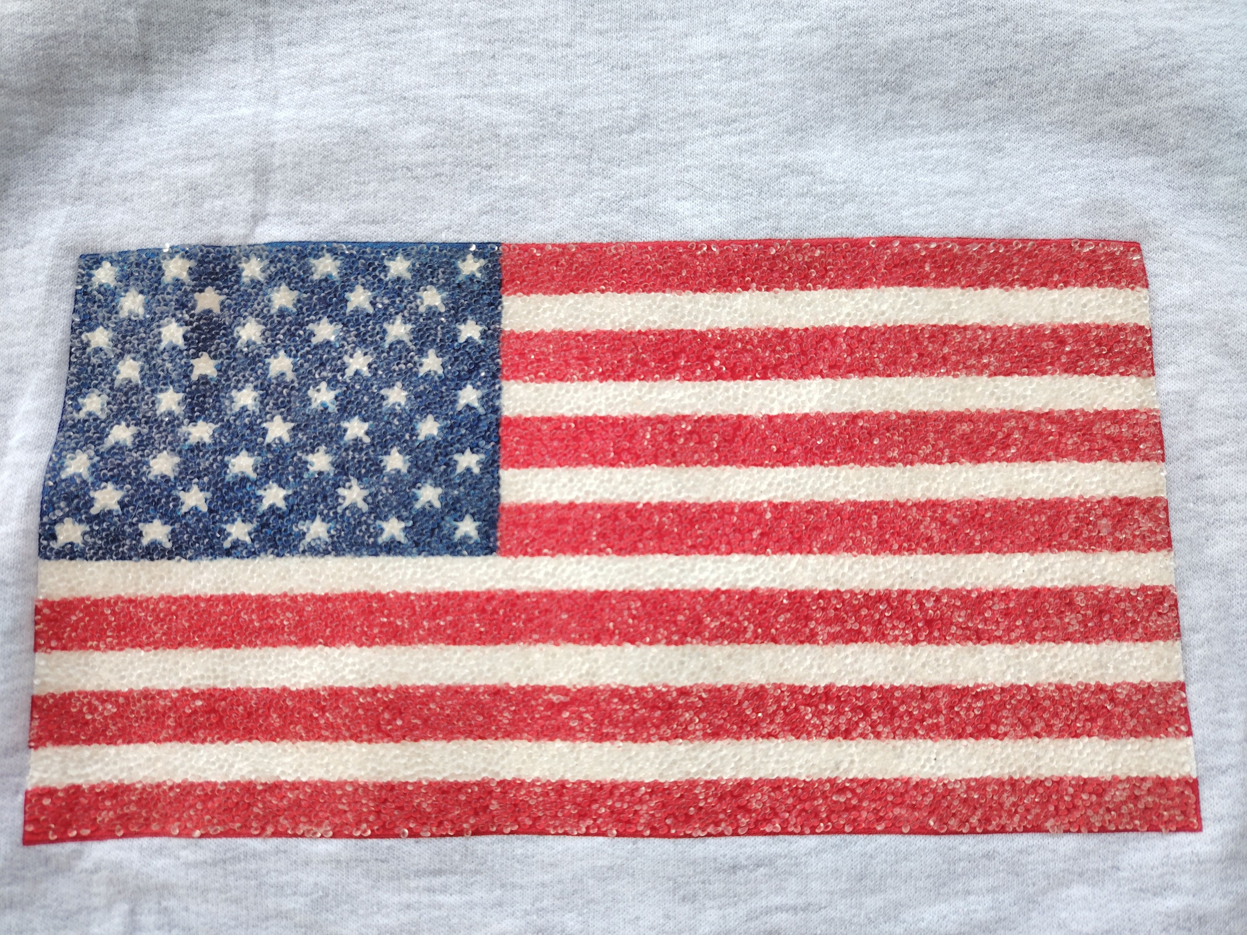 Beauty Beast Vintage Glitter USA Flag Double Neck Sweatshirts Size US L / EU 52-54 / 3 - 3 Thumbnail