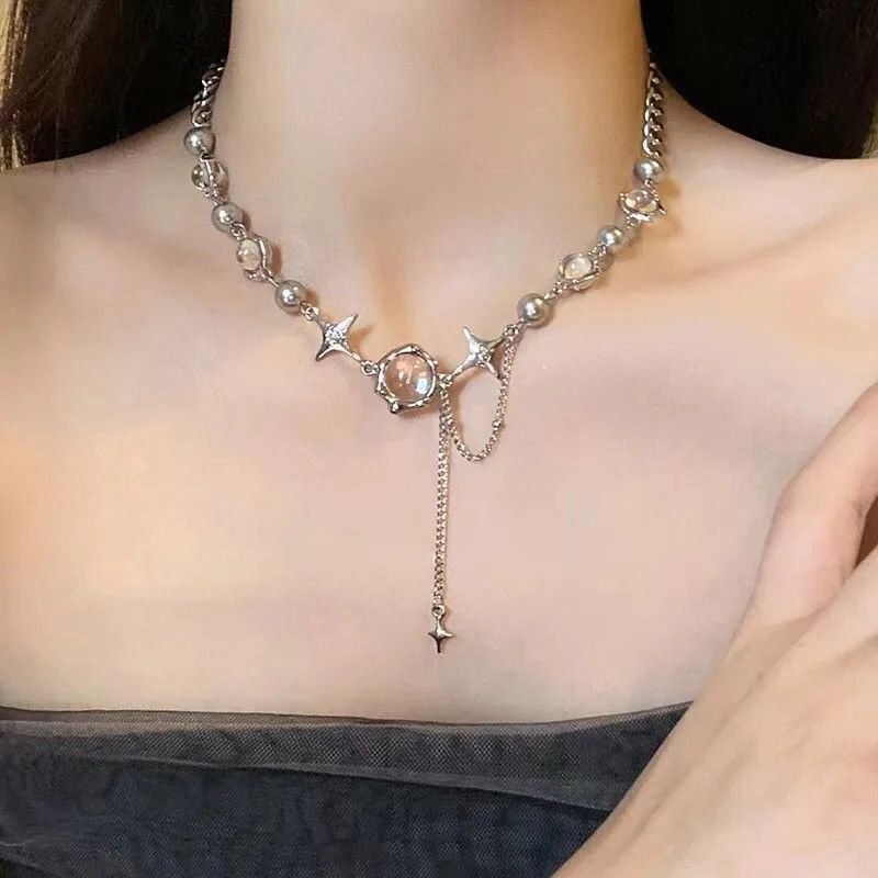 Jewelry Star Crystal Chains Choker Necklaces Size ONE SIZE - 2 Thumbnail