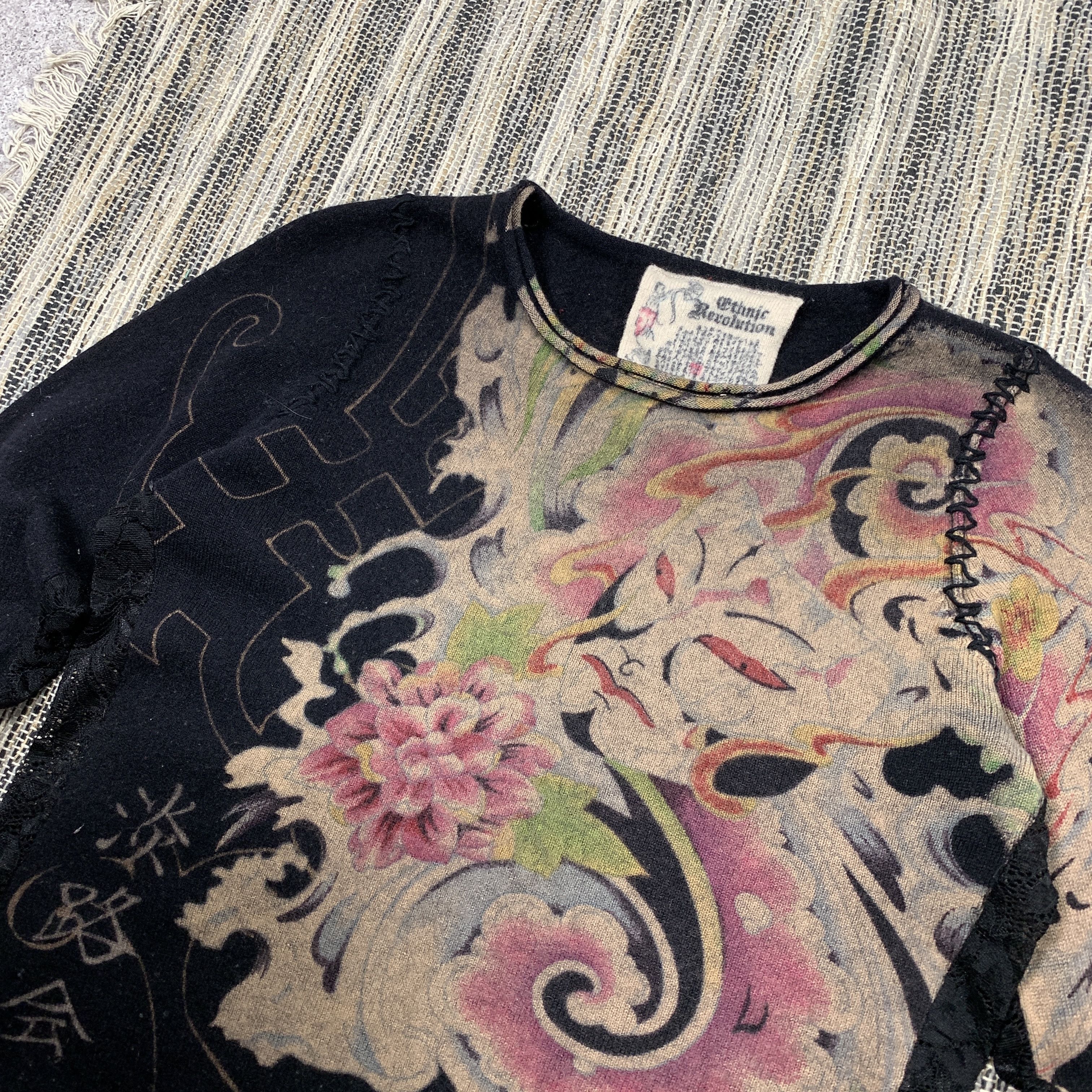 Japanese Brand Vintage Ghotic Revolution Y2K 90s Women's Black Sweater M Size M / US 6-8 / IT 42-44 - 6 Thumbnail