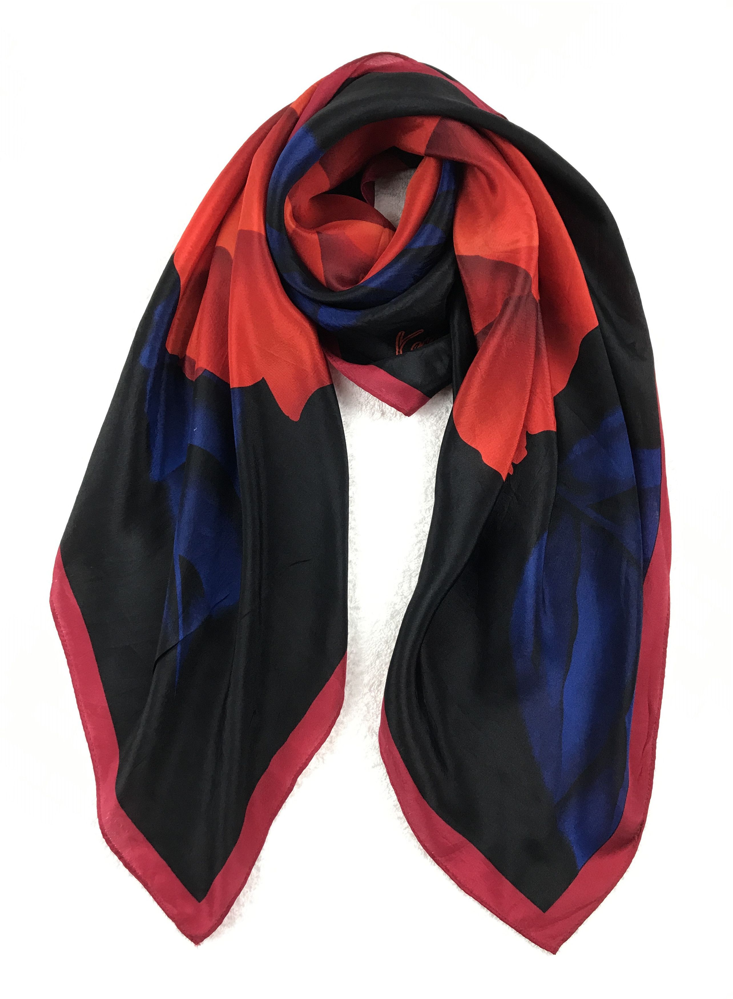 Japanese Brand Vintage Kenzo Floral Silk Scarf Size ONE SIZE - 5 Thumbnail