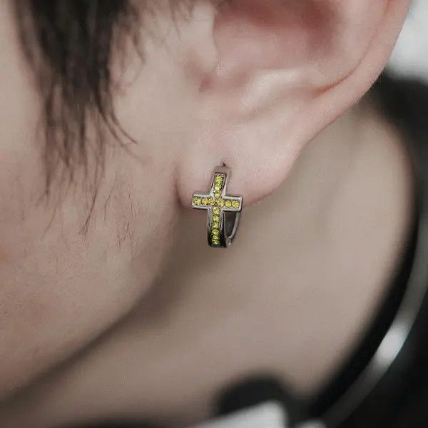 Other Zircon Cross Earrings – Sparkling, Hypoallergenic Studs Size ONE SIZE - 3 Thumbnail