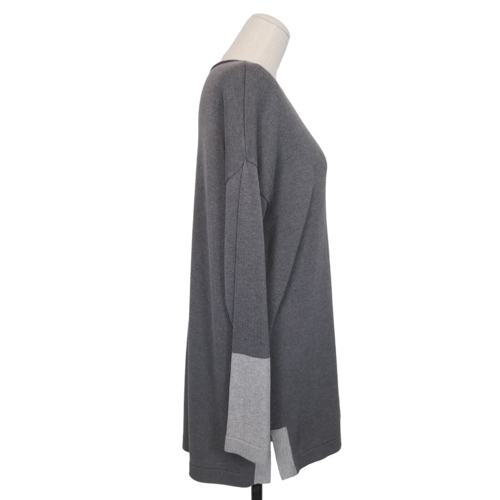 Eileen Fisher Eileen Fisher Silk Blend Colorblock Sweater Tunic Gray XS Size XS / US 0-2 / IT 36-38 - 5 Thumbnail