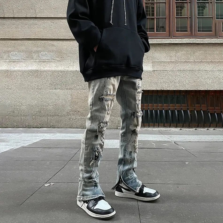 Japanese Brand × Jean Skinny Jeans Men Graphic Ripped Denim Size US 32 / EU 48 - 1 Thumbnail
