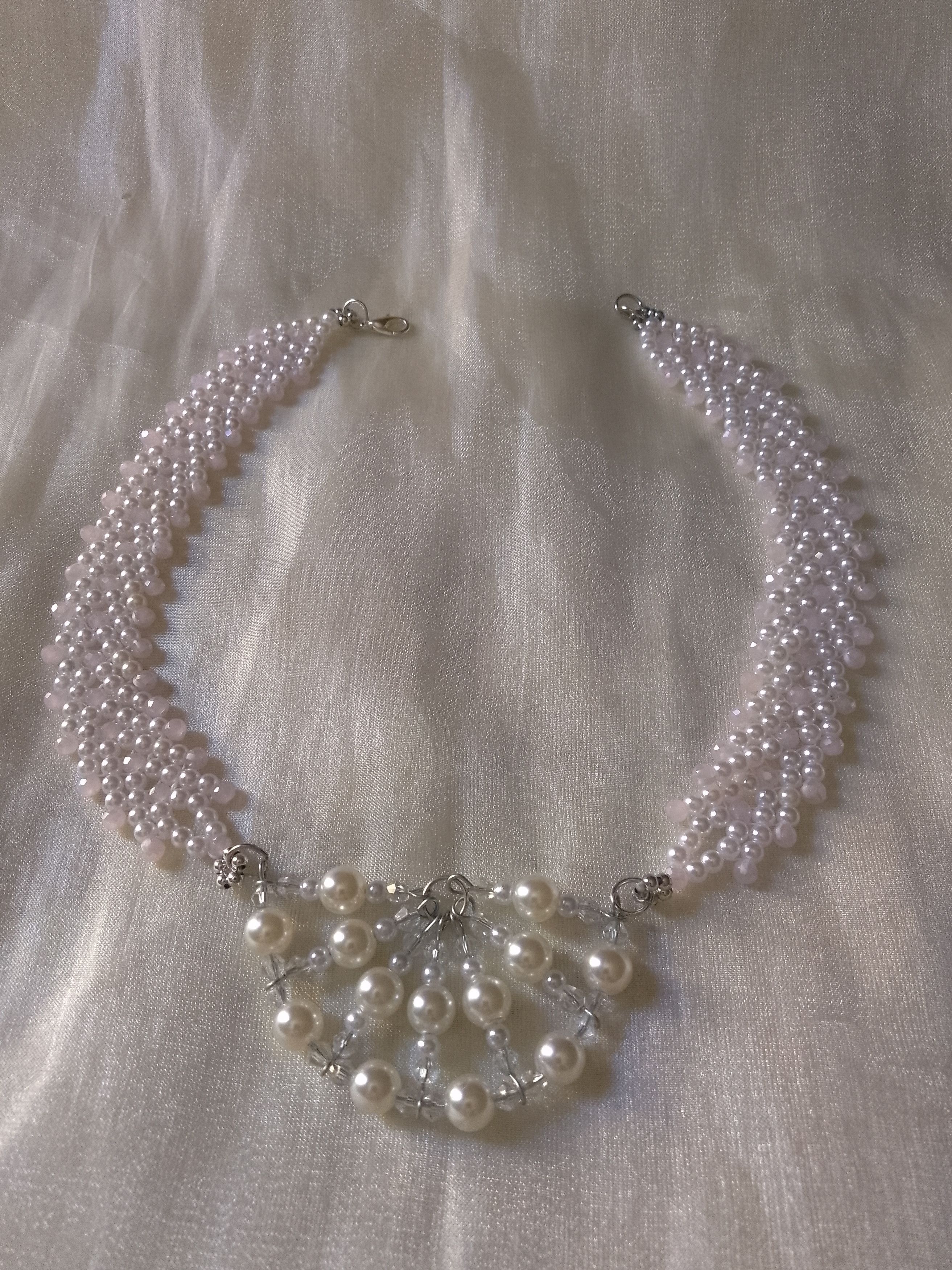 Handmade Necklace delicate beaded Fairy core wedding Size ONE SIZE - 1 Thumbnail