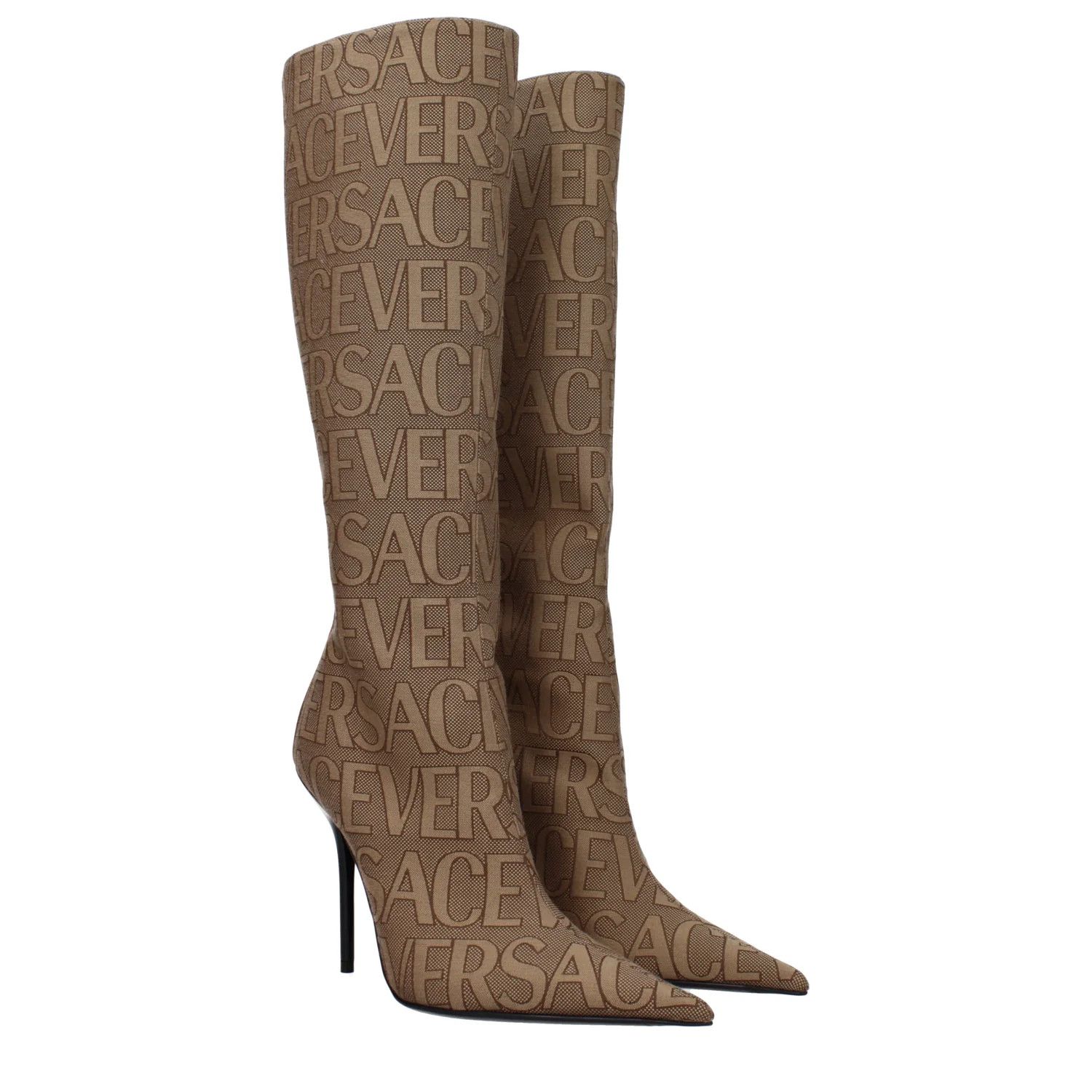 Versace ob1o1e0125 Fabric Boots in Brown Size US 6 / IT 36 - 2 Thumbnail