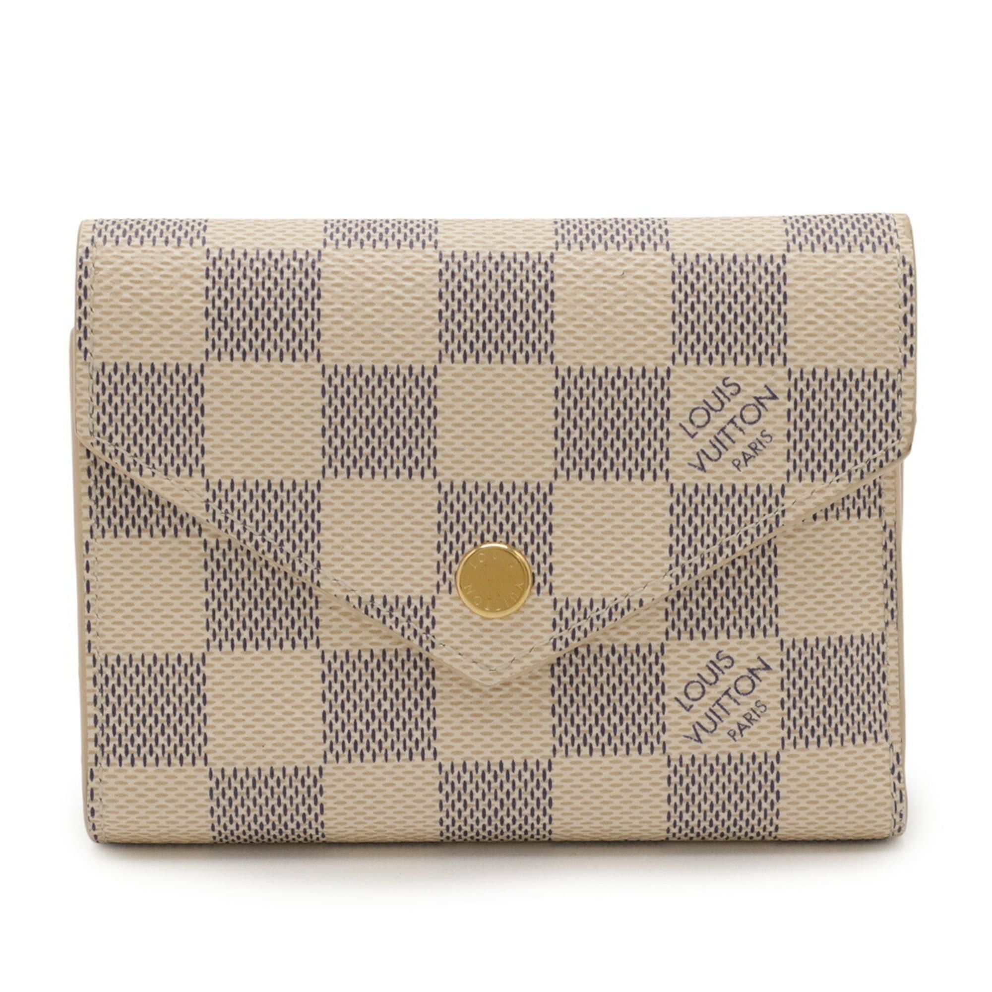 LOUIS VUITTON Damier Azur Portefeuille Victorine Tri-fold Wallet N64022