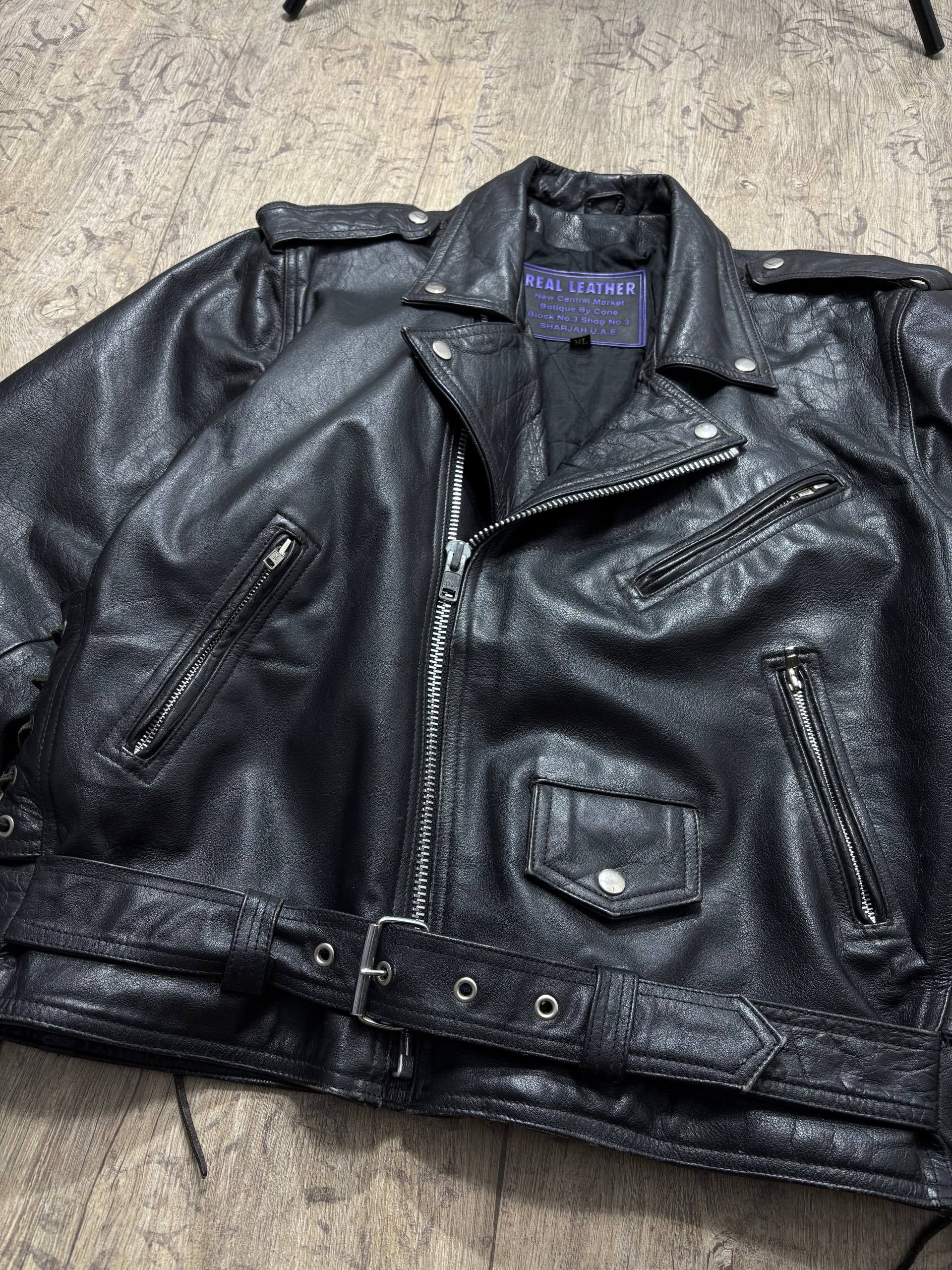 Genuine Leather Vintage USA Braid Rare Assymetrical Leather Jacket Size US XL / EU 56 / 4 - 7 Thumbnail