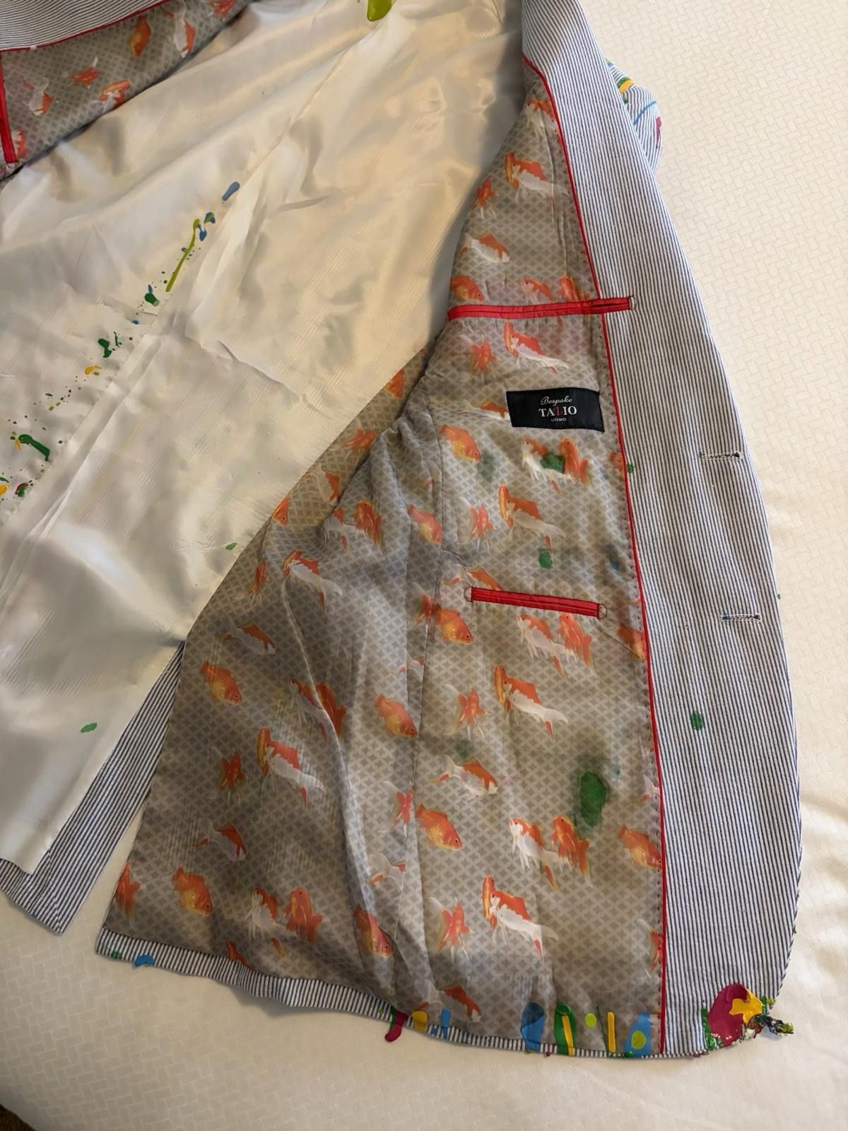 Bespoken Custom Colorful Hand Painted Bespoke Tazio Uomo Blazer Size 42L - 11 Thumbnail