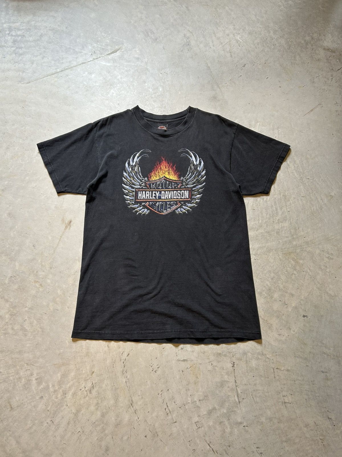 Vintage 1998 Harley Davidon Maui Hawaii Flame Chrome T-Shirt