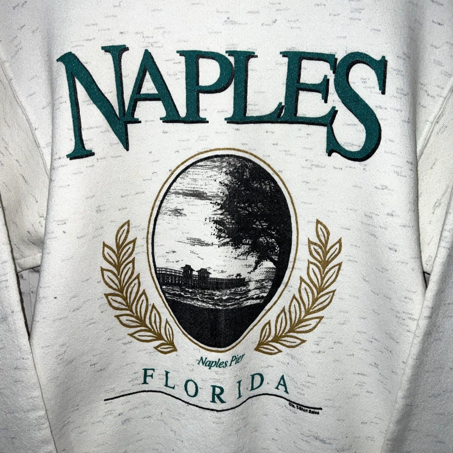 Vintage VINTAGE Oneita Sweatshirt Unisex Shirt Mens Womens Naples Pier Florida USA Pullover White Size M XS? Size US S / EU 44-46 / 1 - 2 Thumbnail