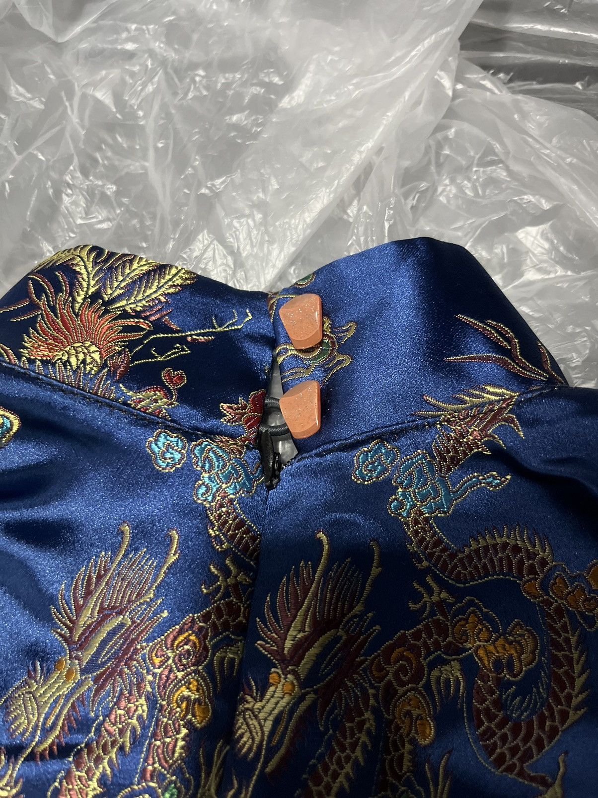 Japanese Brand × Vintage Blue Silk Dragon Dress Size M / US 6-8 / IT 42-44 - 11 Thumbnail