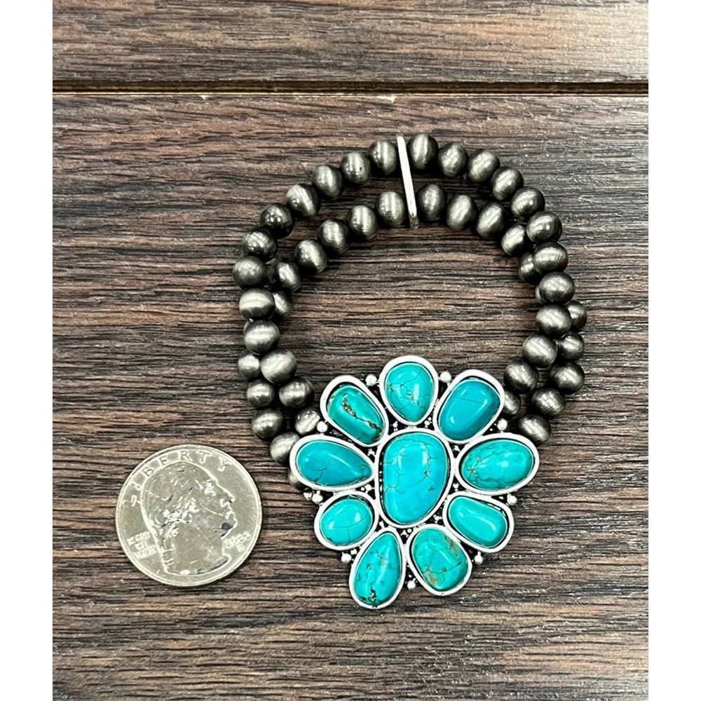 Other Handmade Turquoise Stretch Bracelet for Women, Native Americ Size ONE SIZE - 8 Thumbnail