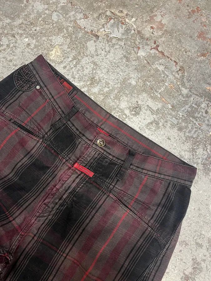 Marithe + Francois Girbaud × Vintage 2000s Marithé + François Girbaud Tartan Effect Striped Pants Size US 32 / EU 48 - 8 Thumbnail