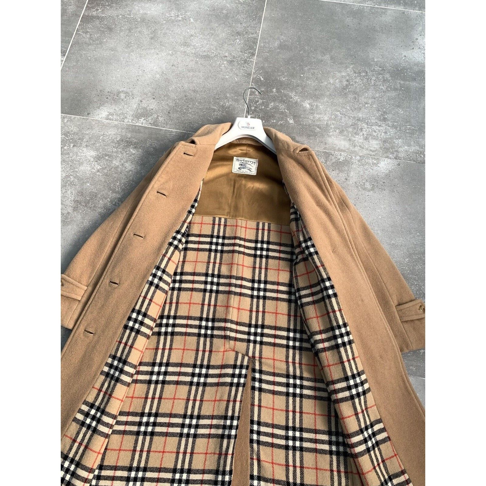 Burberry × Vintage Women's BURBERRYS CAMEL HAIR Wool Trench Coat Jacket UK 12 M Size M / US 6-8 / IT 42-44 - 17 Thumbnail