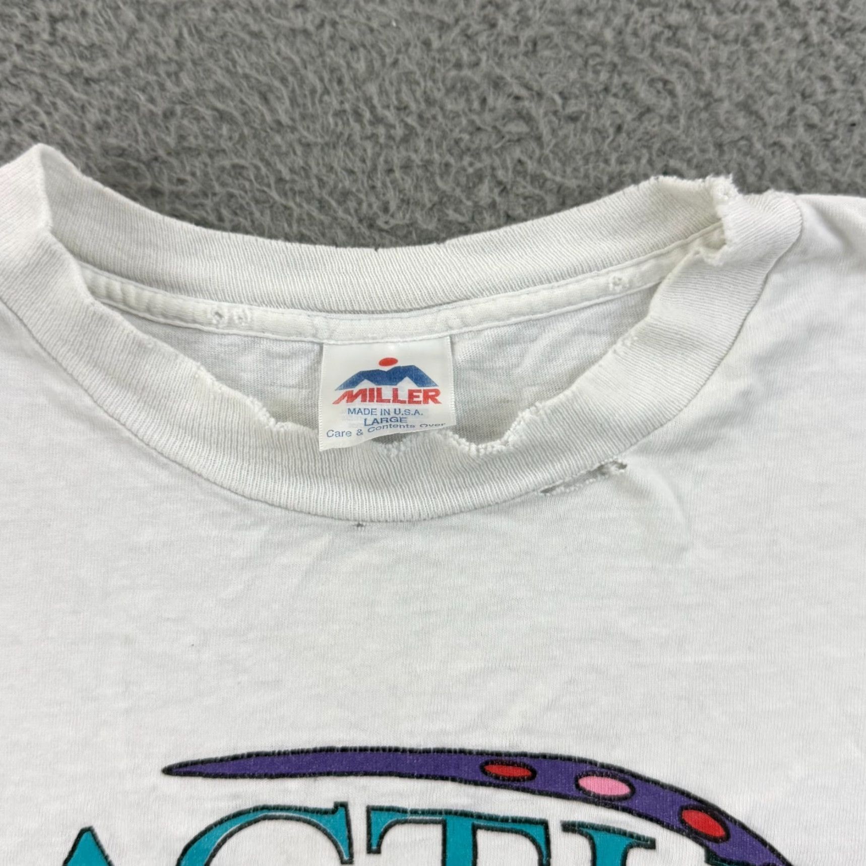 Vintage VINTAGE Miller Cactus League Shirt Men Large MLB 90s Short Sleeve Crew Neck White Cotton Logo 90s Sports Mens Size US L / EU 52-54 / 3 - 5 Thumbnail