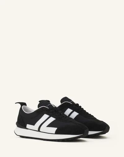 Lanvin os11x0526 Bumpr Nylon and Suede Sneakers in Black/White Size US 7 / IT 37 - 2 Thumbnail