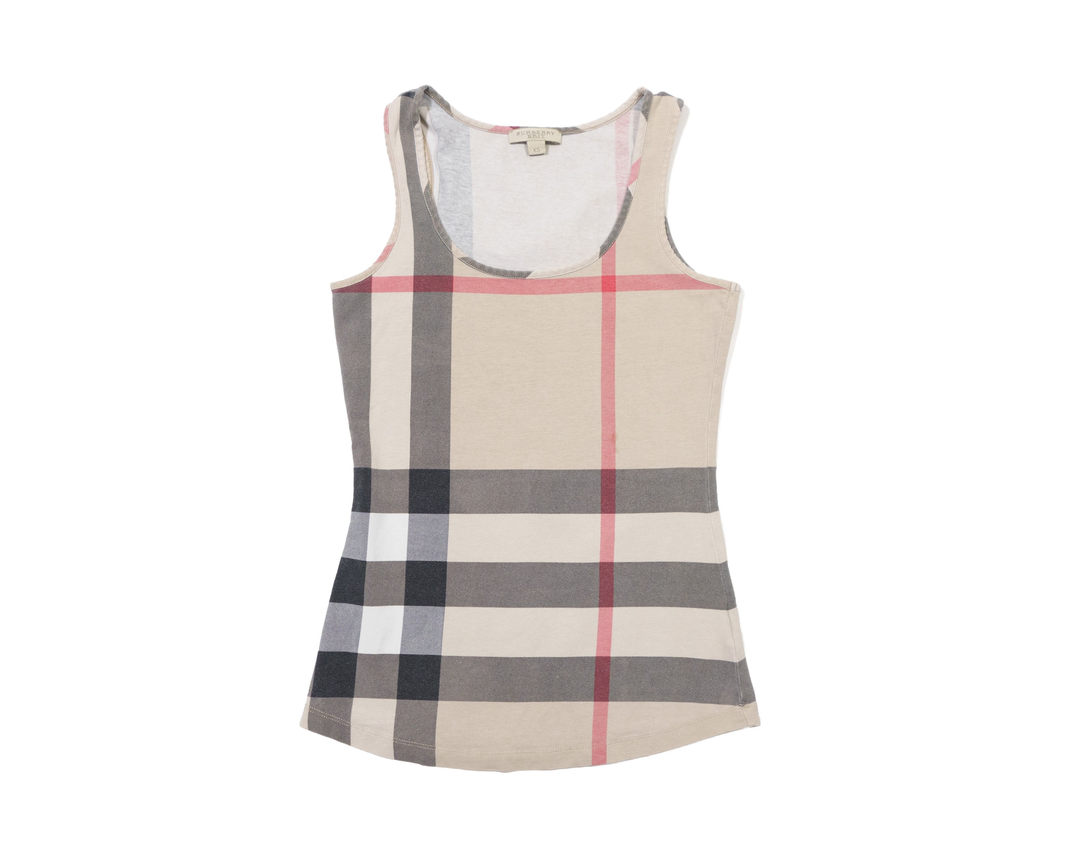 Burberry 00s Y2K Brit Nova Check Tank Top Size XS / US 0-2 / IT 36-38 - 1 Thumbnail