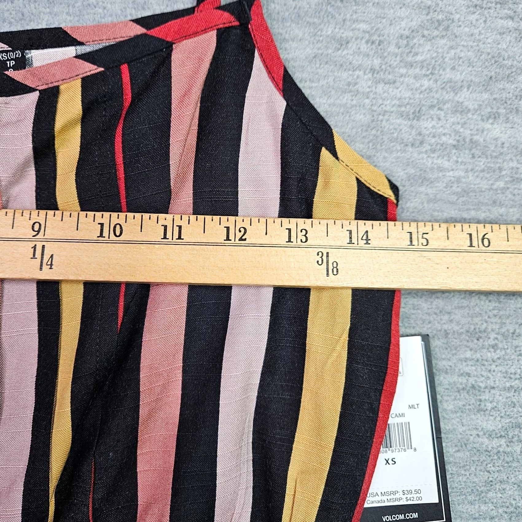 Volcom Volcom Cami Crop Top XS Striped Button Front NWT Size XS / US 0-2 / IT 36-38 - 3 Thumbnail
