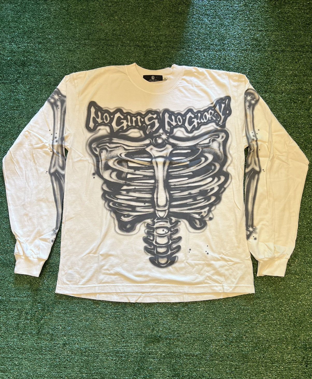 Hellstar Airbrushed Bones Long Sleeve White | Grailed