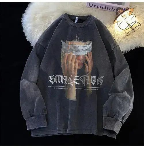 Nineteenth Letter Blindfold Portrait Print Sweatshirt Size US L / EU 52-54 / 3 - 1 Thumbnail