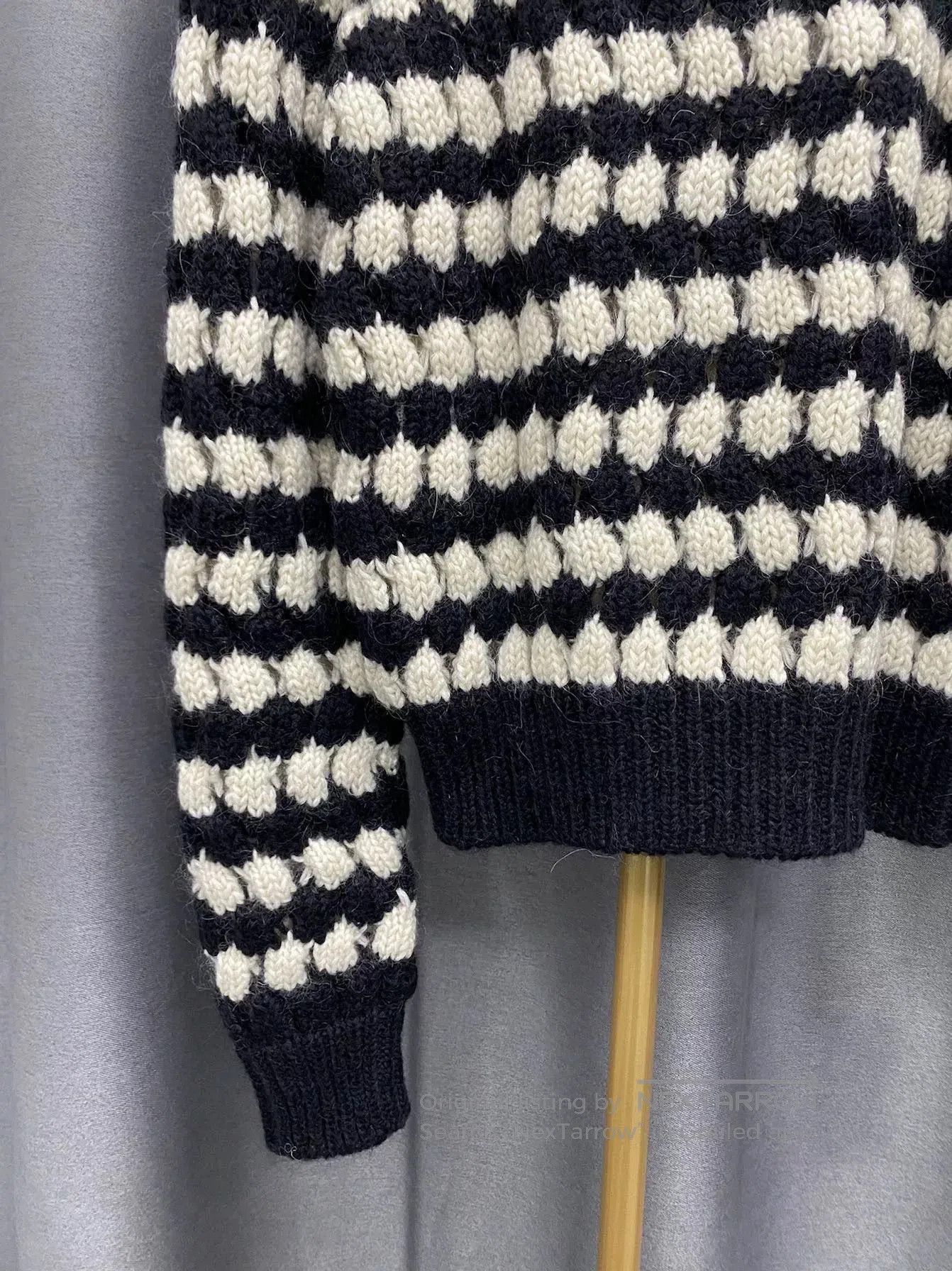 Saint Laurent Paris Saint Laurent Black White Striped Openwork Knit. Size S / US 4 / IT 40 - 5 Thumbnail