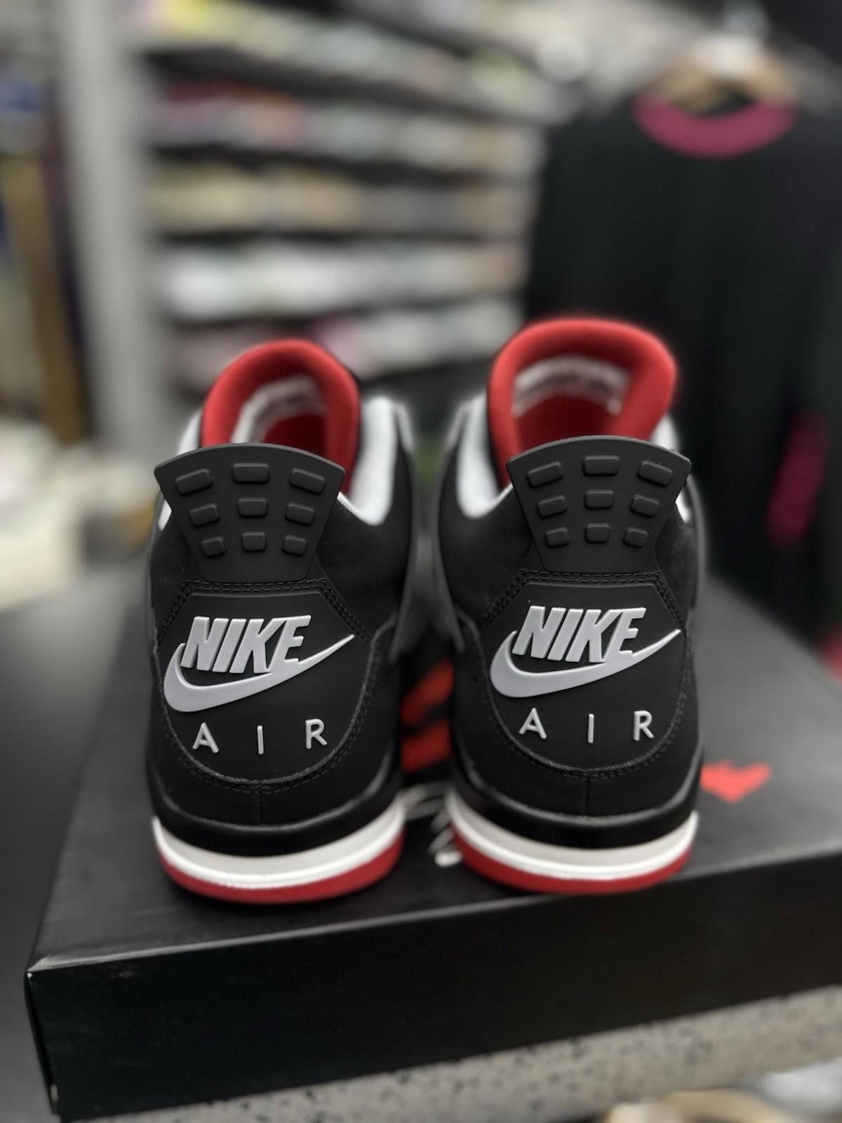 Jordan Brand NEW Nike Air Jordan 4 Retro OG Bred Black Red Shoes 10.5 Size US 10.5 / EU 43-44 - 10 Thumbnail