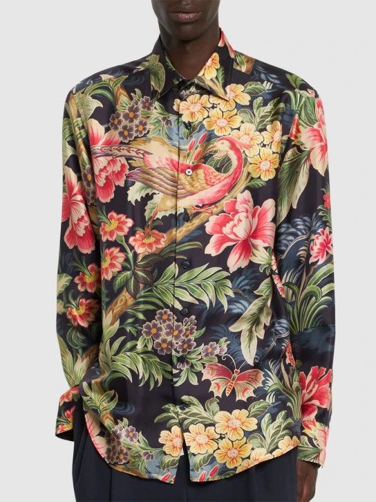 Etro o1lsvrm0425 Silk Short Sleeve Shirt in Multicolor Size US L / EU 52-54 / 3 - 3 Thumbnail
