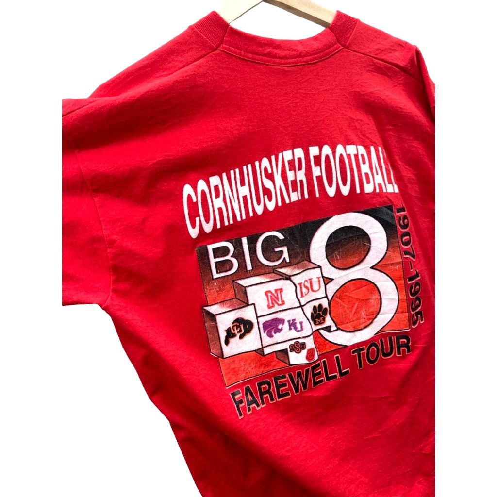 Fruit Of The Loom × Vintage VTG 1990's Nebraska University College Football T-Shirt Size US XL / EU 56 / 4 - 6 Thumbnail