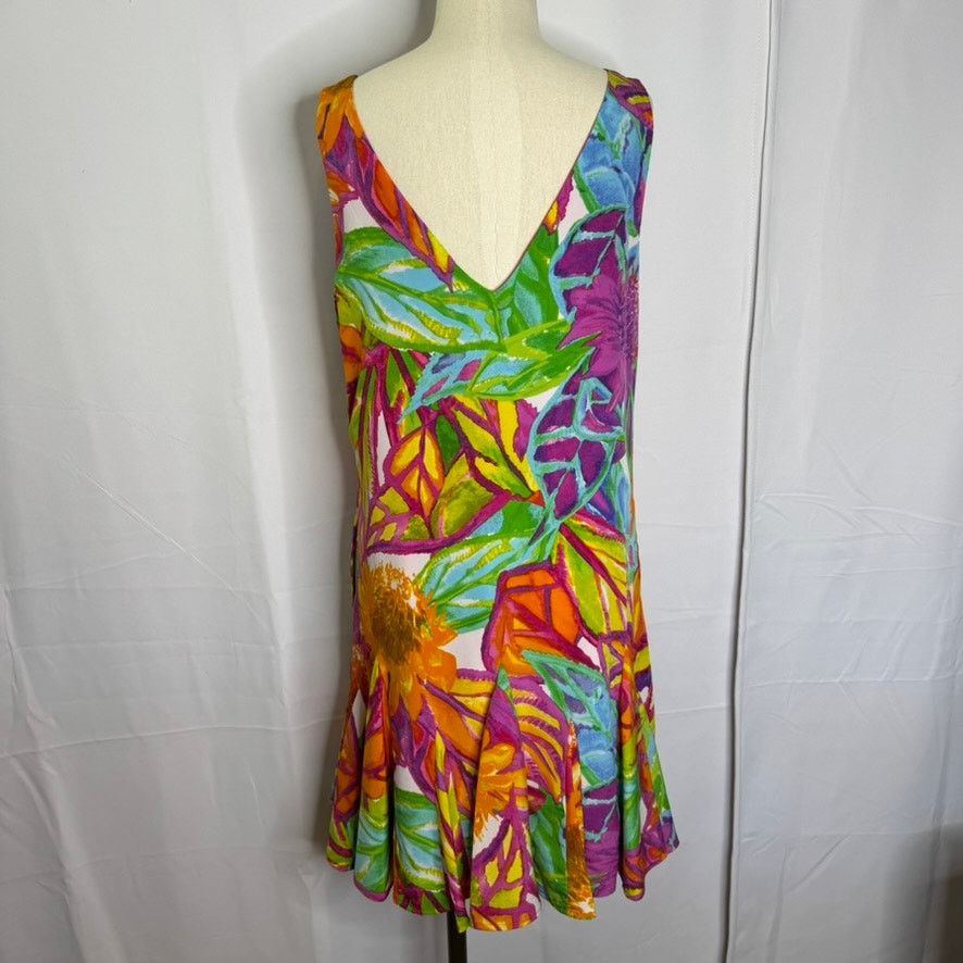 Lauren Ralph Lauren Lauren Ralph Lauren Petite Tropical Floral Flounce Dress 12P Size XL / US 12-14 / IT 48-50 - 3 Thumbnail