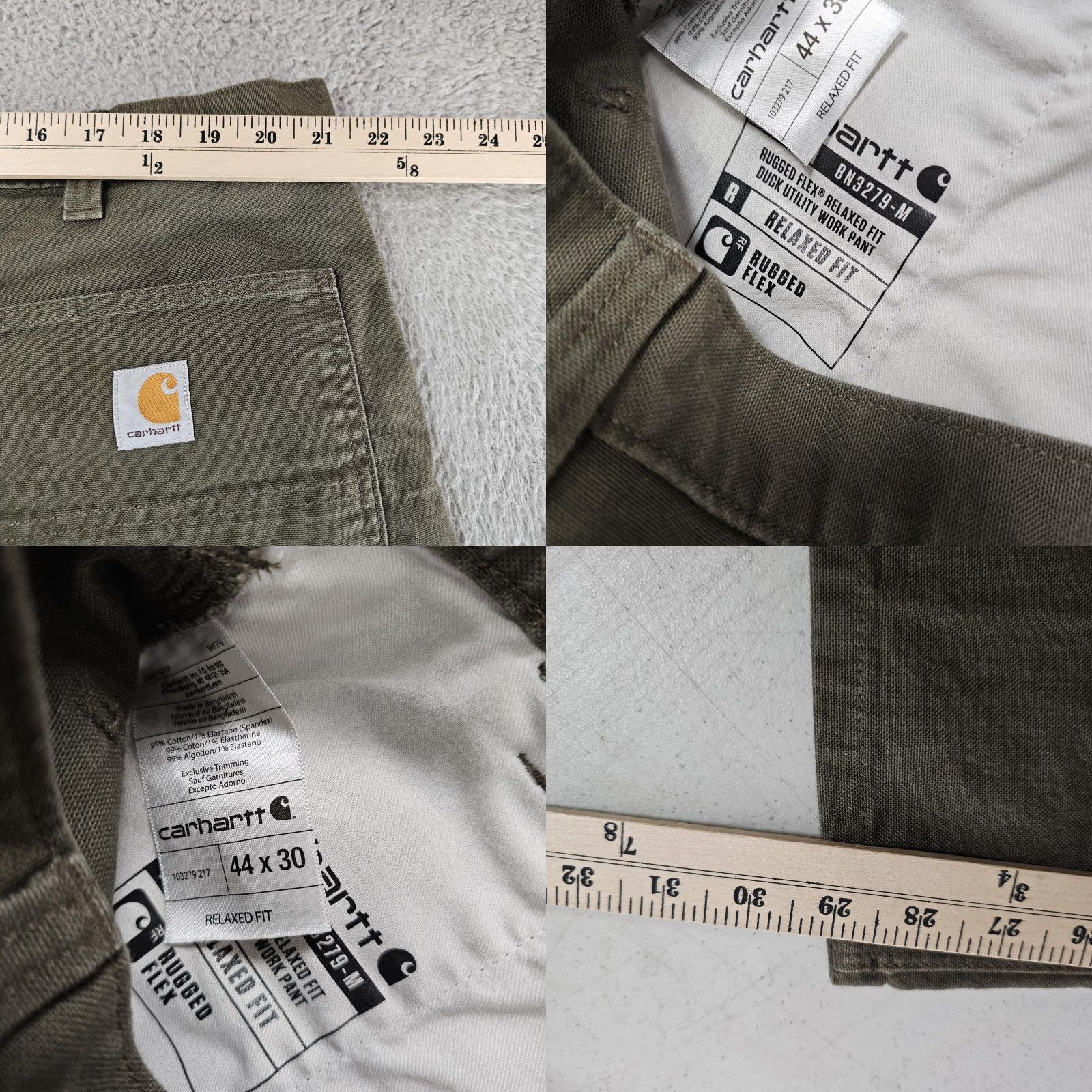 Carhartt Carhartt Rugged Flex Pants Mens 44x30 Green Duck Utility Work Carpenter Canvas Pants Size US 44 / EU 60 - 8 Thumbnail