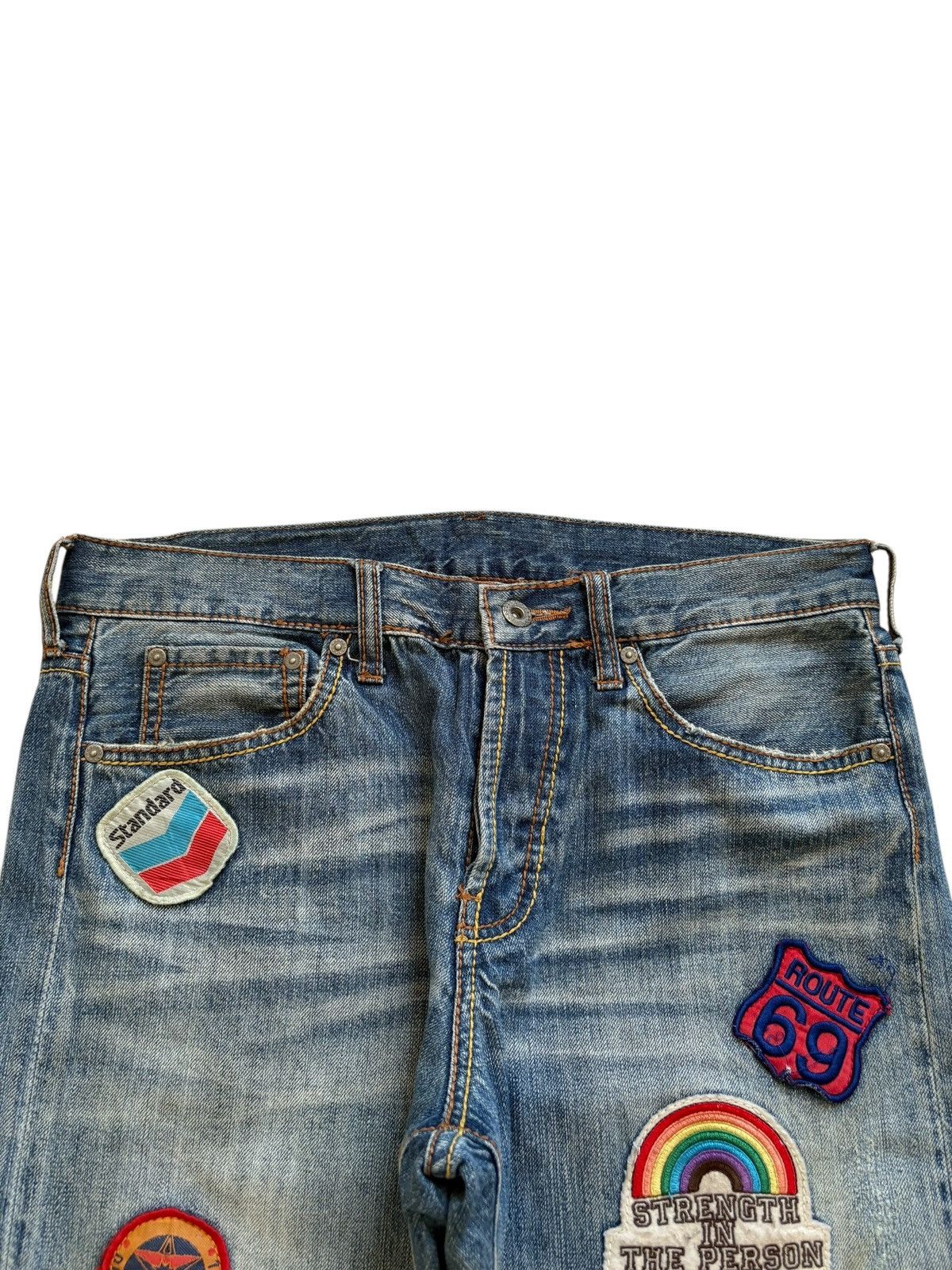 Japanese Brand Vintage Japanese Brand Patches Faded Wash Baggy Jeans Size US 32 / EU 48 - 4 Thumbnail