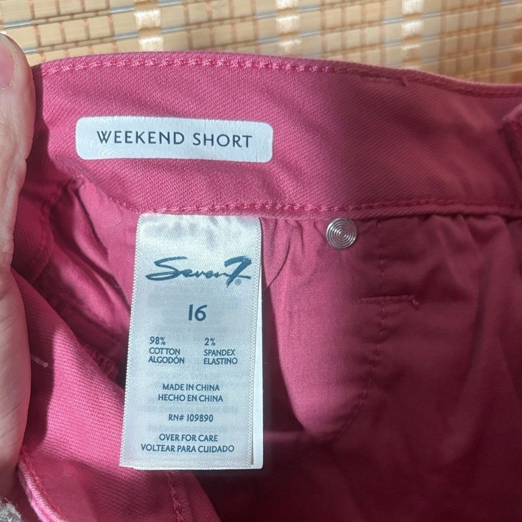 Seven 7 Seven7 Women's Pink Weekend Shorts w/ Frayed Hem Size 38" / US 16 / IT 52 - 3 Thumbnail