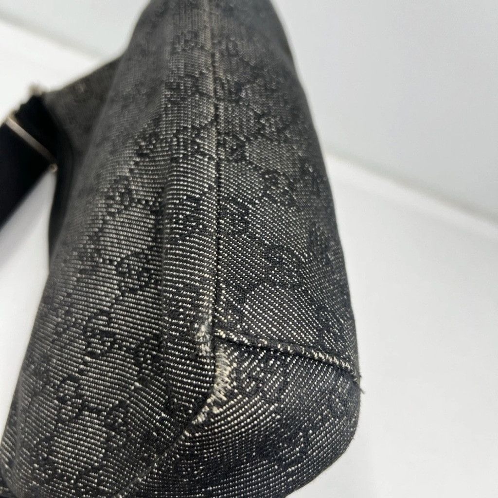 Gucci Gucci Black Denim Monogram Hobo Half Moon Shoulder Bag Size ONE SIZE - 9 Thumbnail