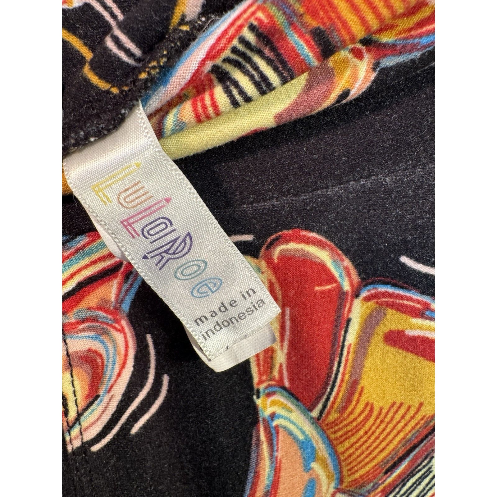 Other LuLaRoe Leggings OS One Size BLACK MUSIC NOTE Gently Used Size 29" - 6 Thumbnail