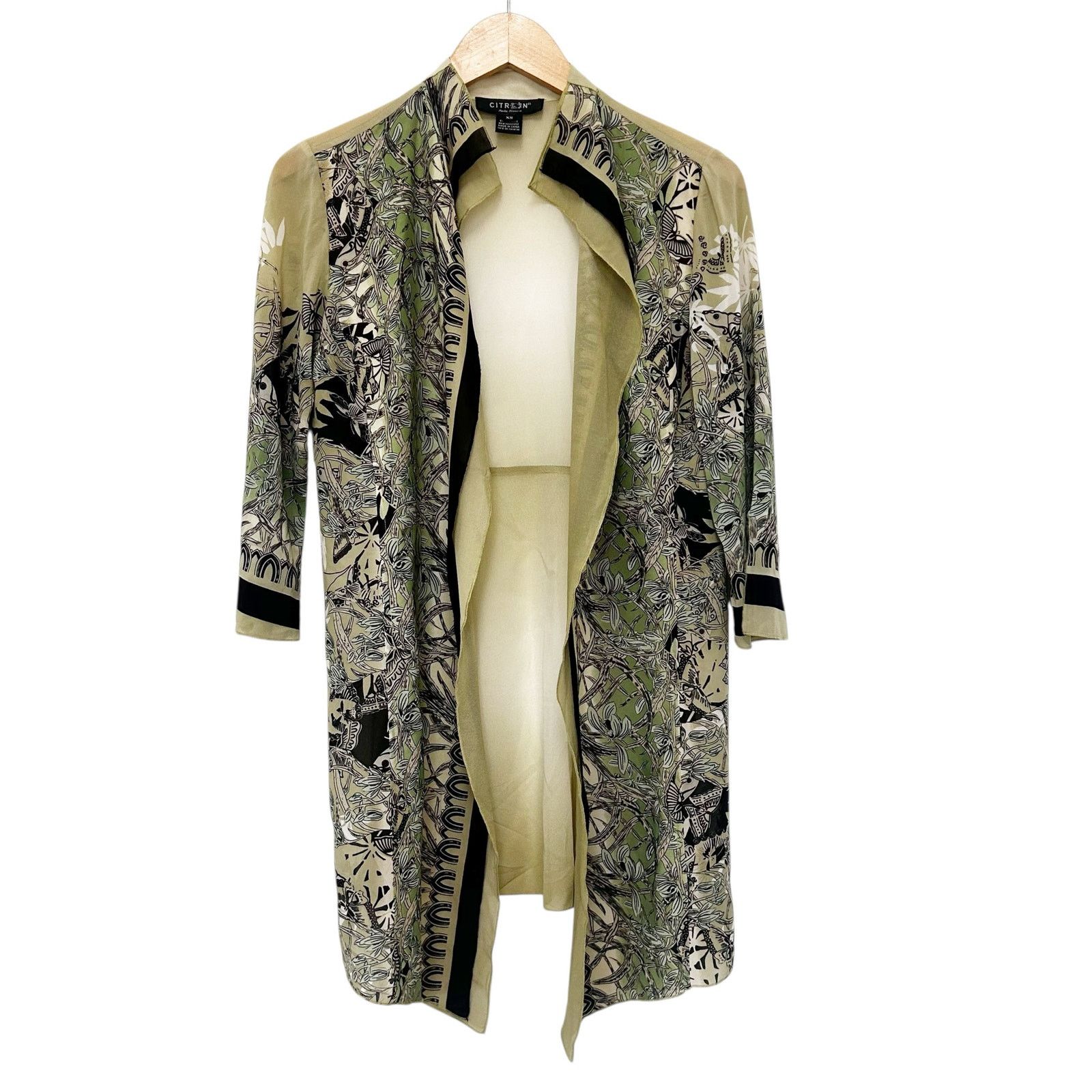 Other Citron Santa Monica Green Printer Silk Cardigan Sz XS Size XS / US 0-2 / IT 36-38 - 1 Thumbnail