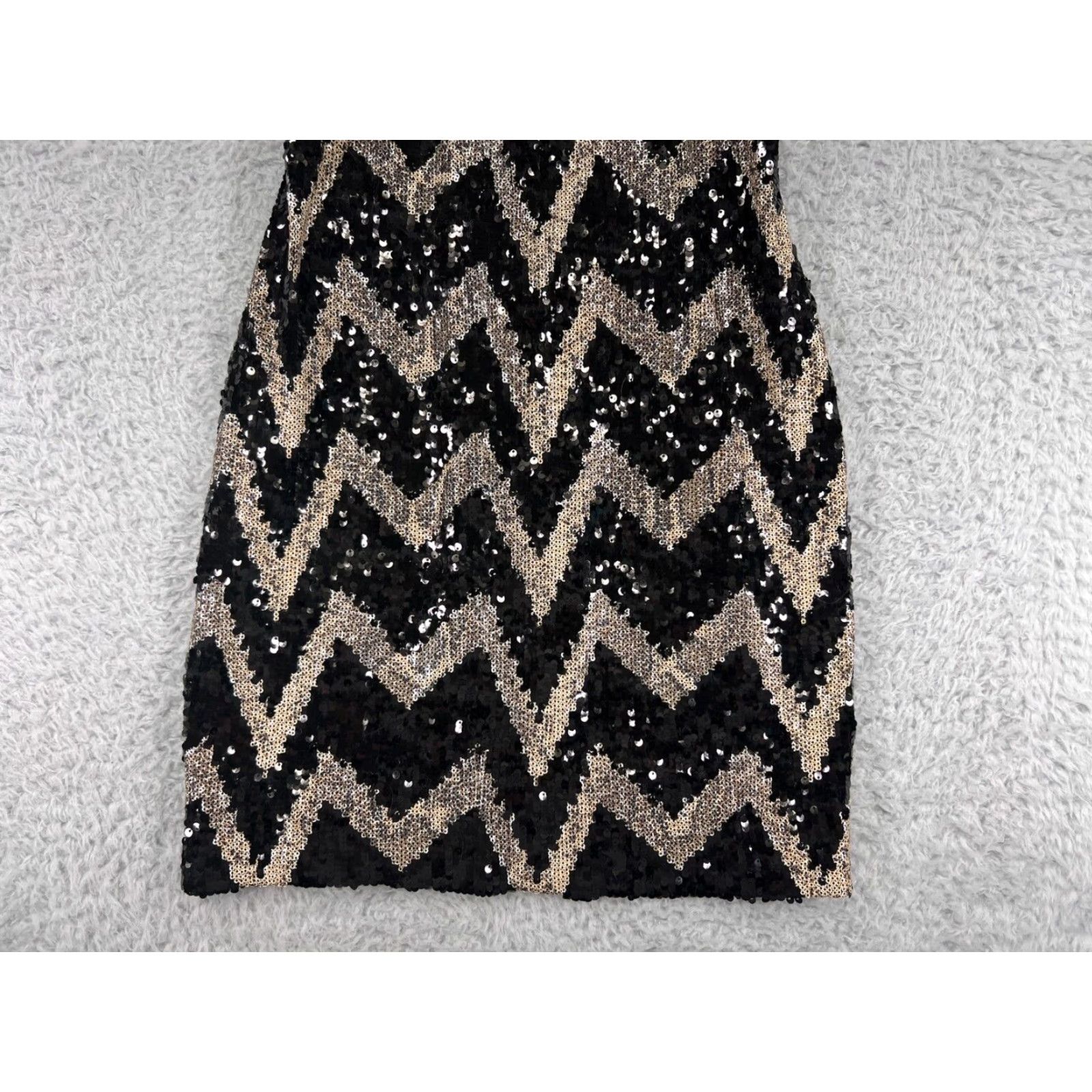Dress the Population Dress The Population Dress Women's Medium Black Silver Stripes Sequin Open Back Dress Size M / US 6-8 / IT 42-44 - 5 Thumbnail