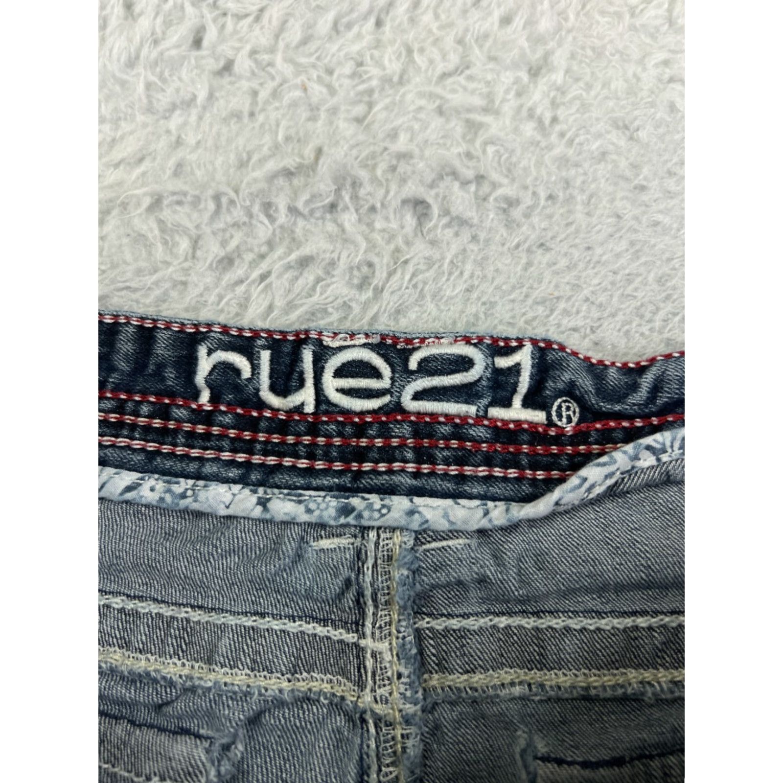 Vintage Rue21 Jeans Womens 29 Blue Denim Boot Cut Embroidered 29x28 Size 29" - 6 Thumbnail