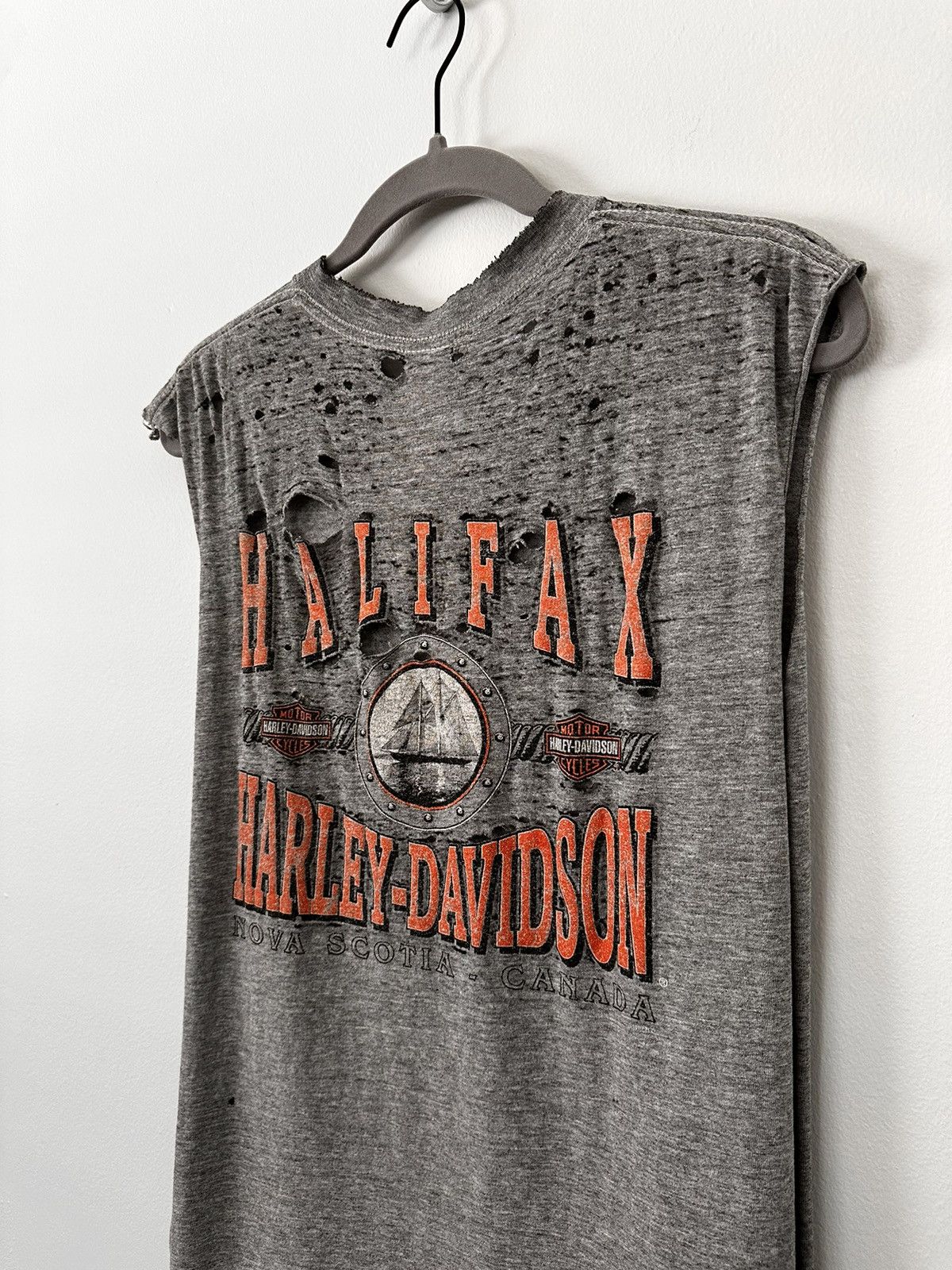 Harley Davidson Vintage Harley Davidson Thrashed Sleeveless Size US M / EU 48-50 / 2 - 1 Thumbnail