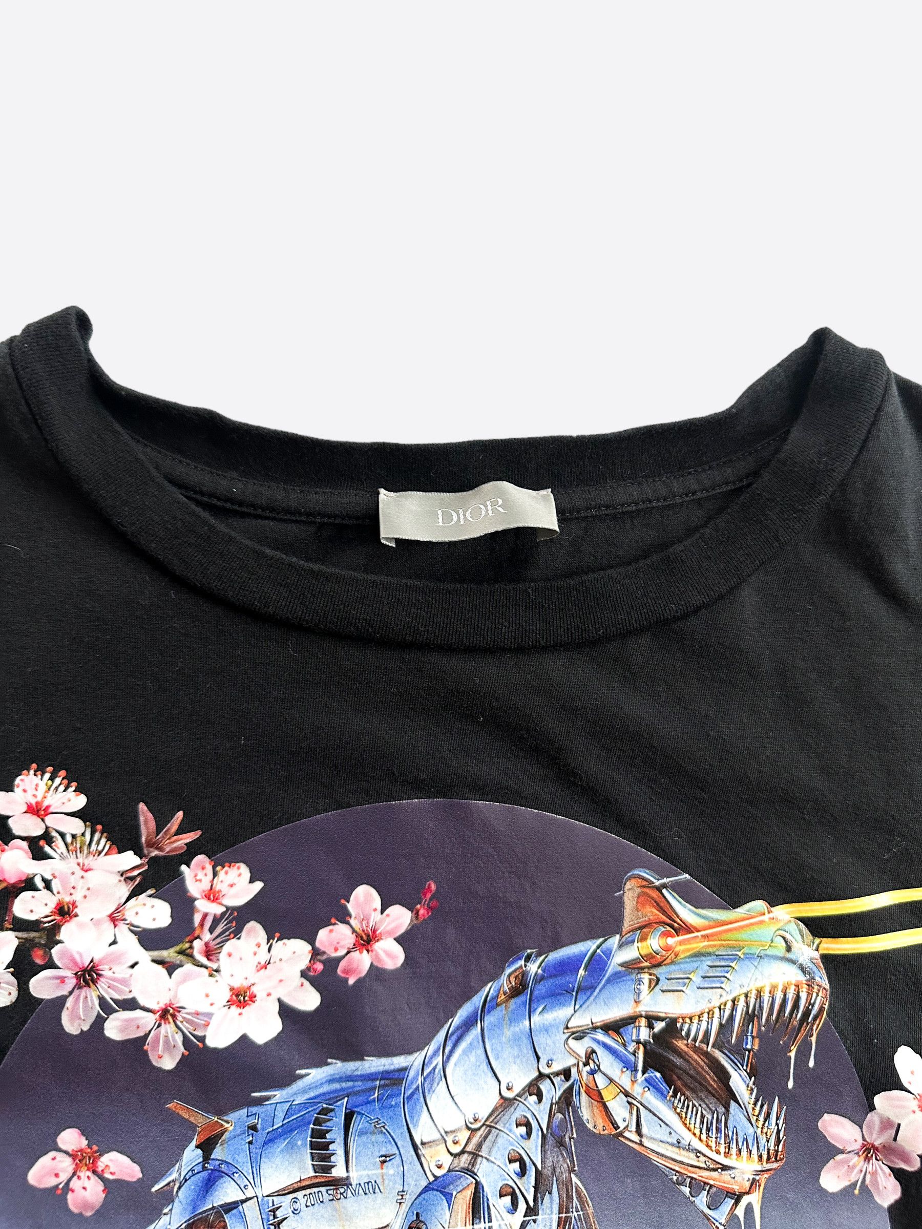 Dior Dior Sorayama Black Dinosaur Logo T-Shirt Size US M / EU 48-50 / 2 - 3 Thumbnail