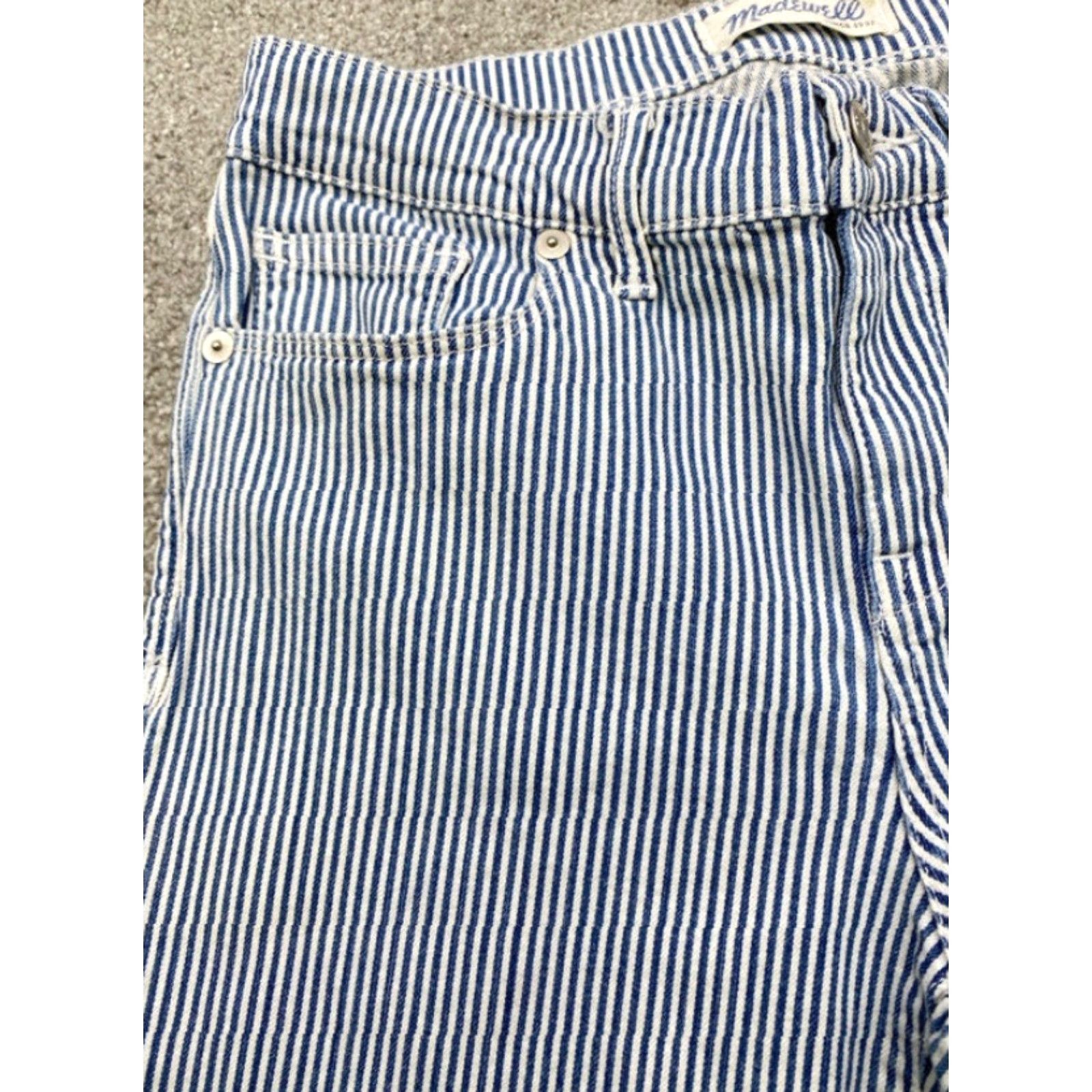 Madewell Madewell Jeans Women's 28 Blue White Striped Denim Slim Fit Zippered Ankles 5327 - Shirt/Jeans? Size 28" / US 6 / IT 42 - 6 Thumbnail